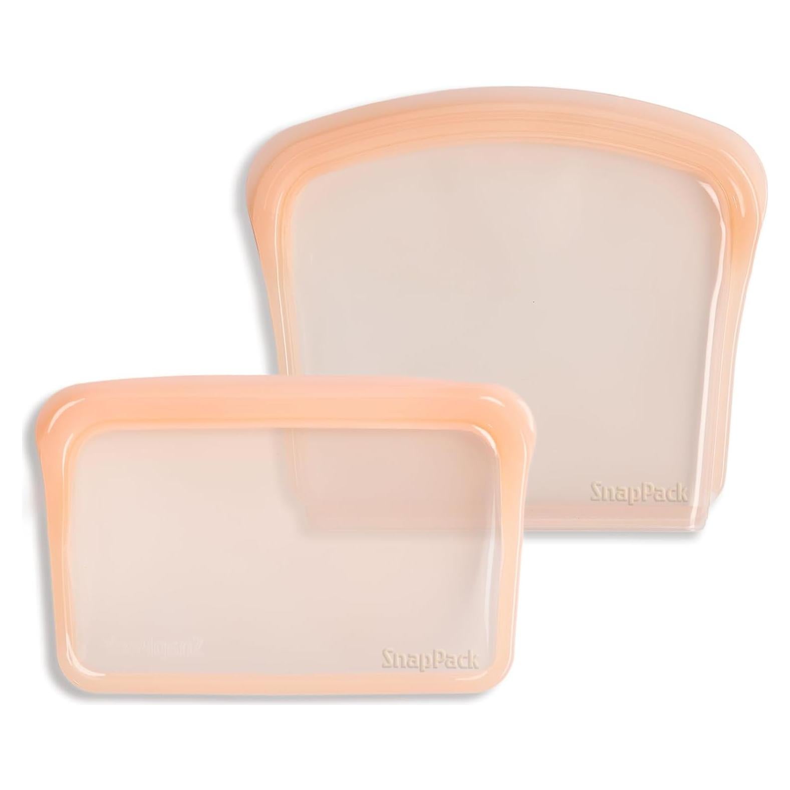 Bolsas Reutilizables SnapPack MODERN-X 2-Pack Silicona Durazno