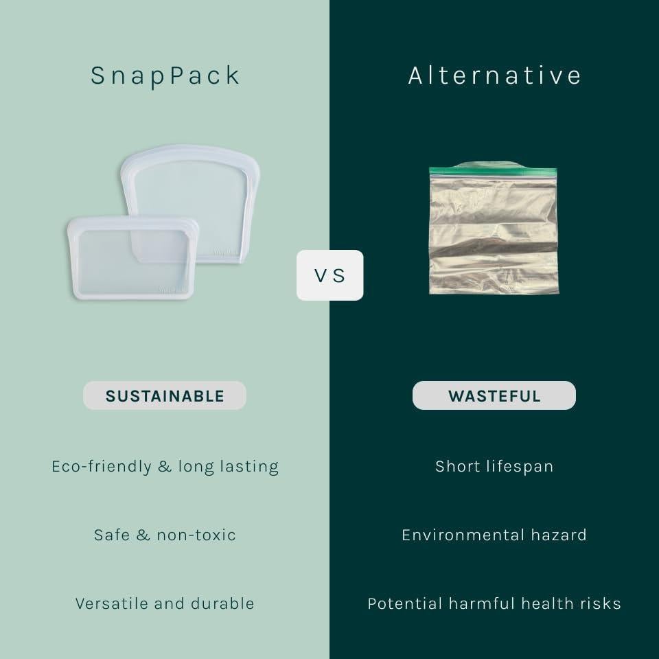 Bolsas Reutilizables SnapPack MODERN-X 2-Pack Silicona Durazno