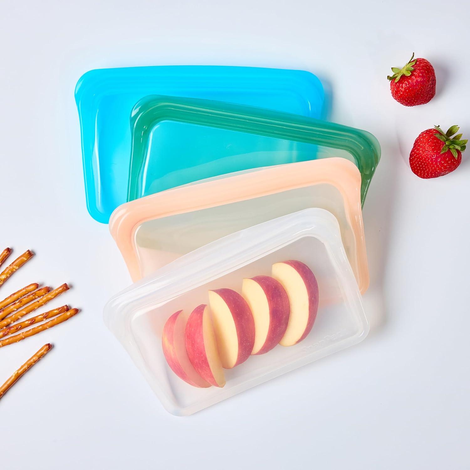 Bolsas Reutilizables SnapPack MODERN-X 2-Pack Silicona Durazno