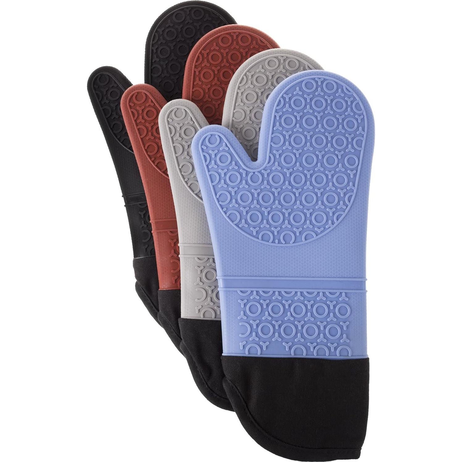 Manoplas de Horno Silicona Lavish Home Extra Largas Resistentes Calor