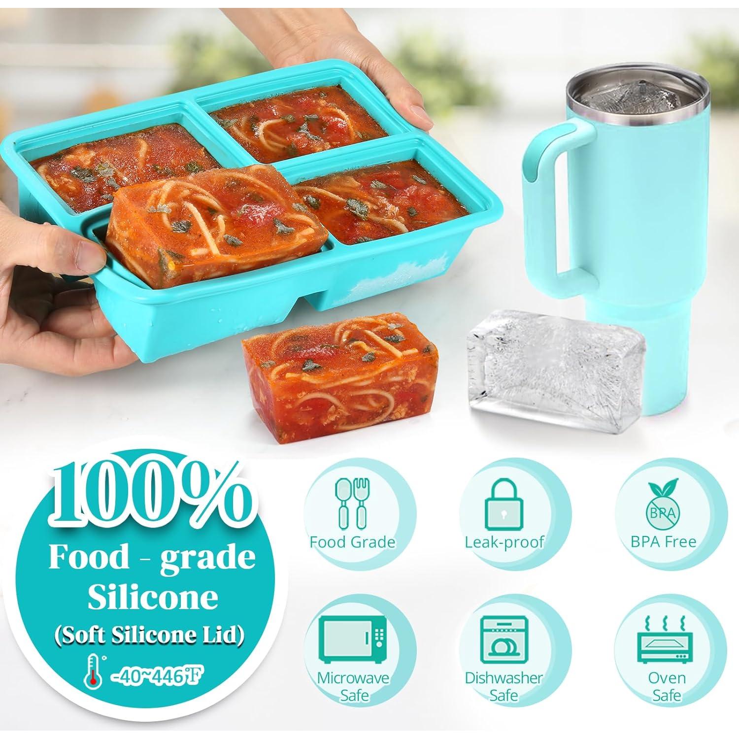 Bandejas de Congelador de Silicona BIONMAPLE 2 Pack 1 Taza