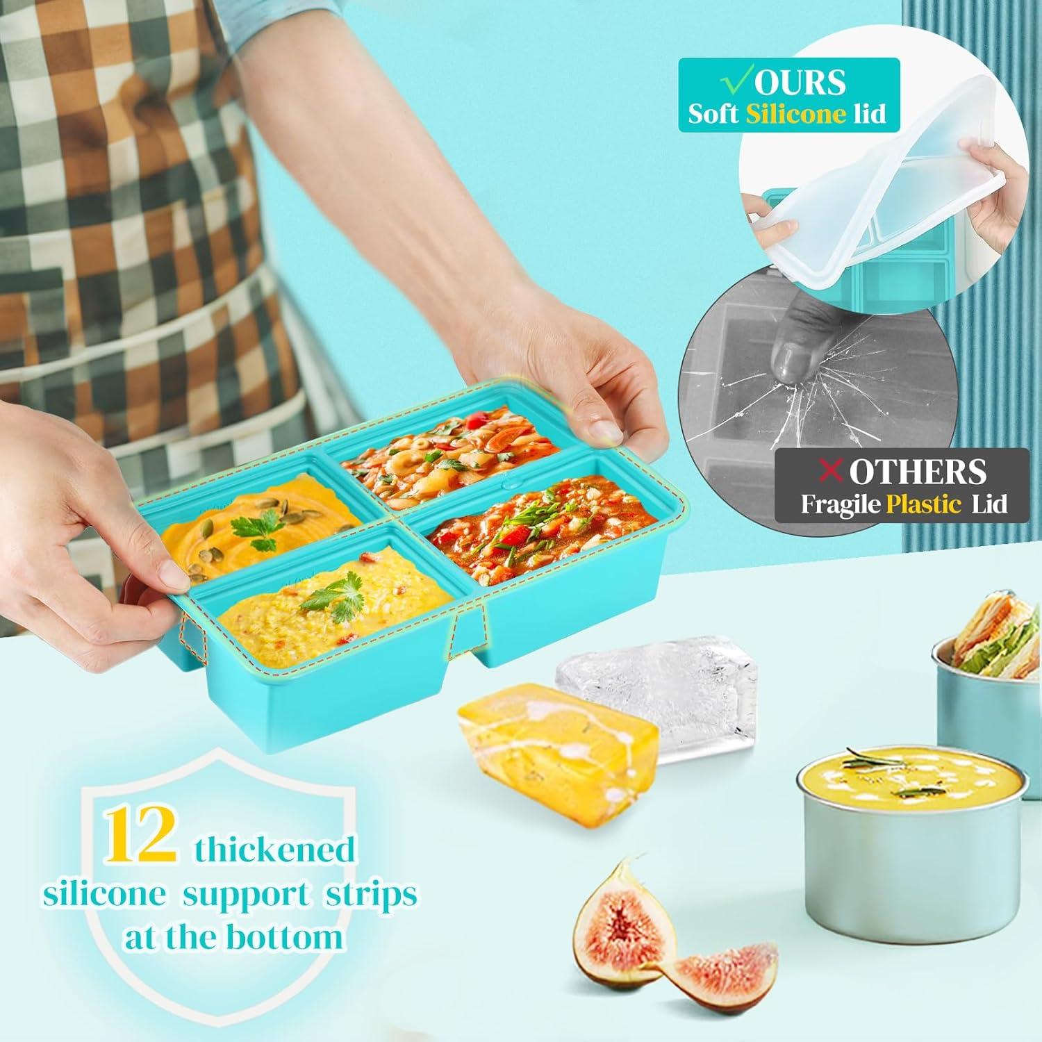 Bandejas de Congelador de Silicona BIONMAPLE 2 Pack 1 Taza