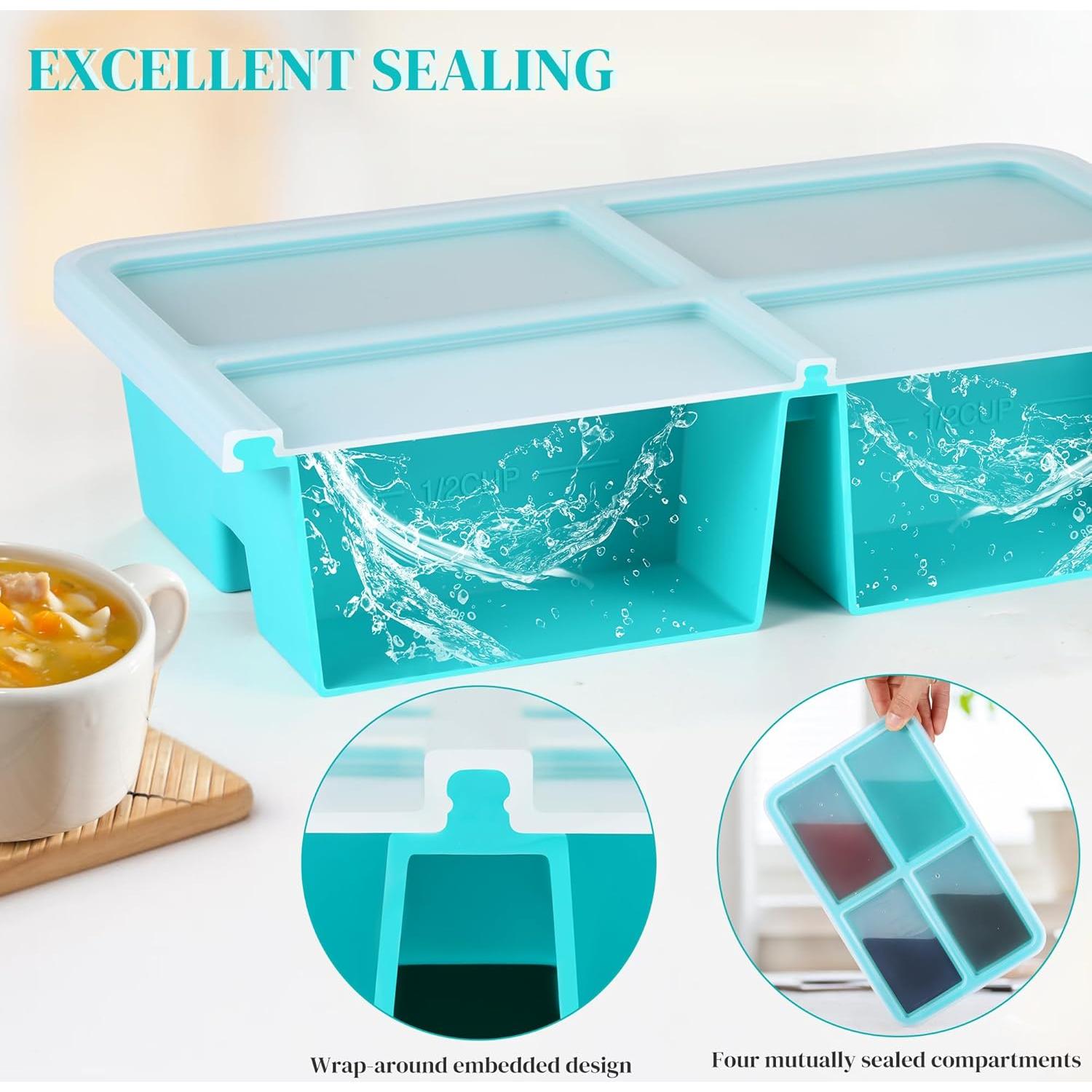 Bandejas de Congelador de Silicona BIONMAPLE 2 Pack 1 Taza