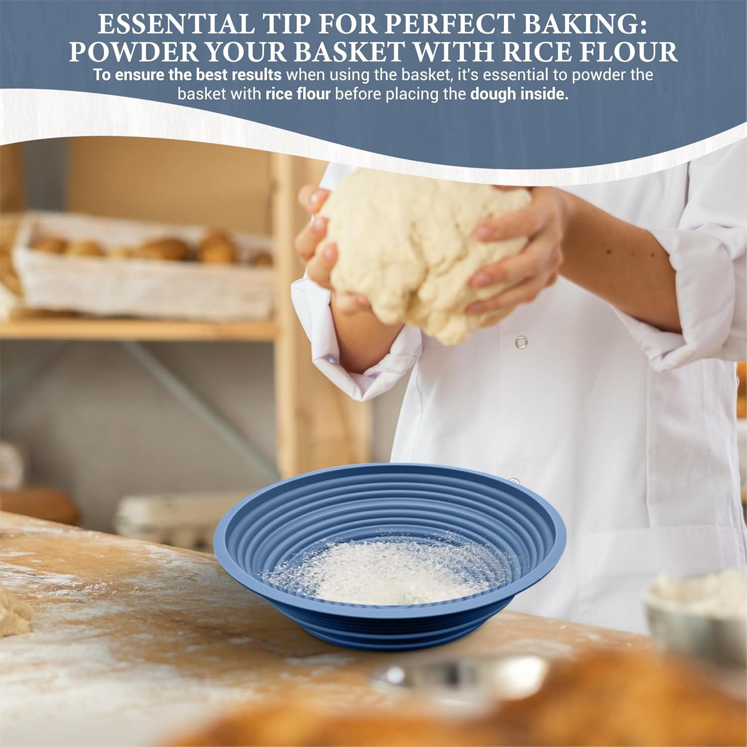 Cesta de Banneton de Silicona Sourdough Whisper 24.1 cm Azul