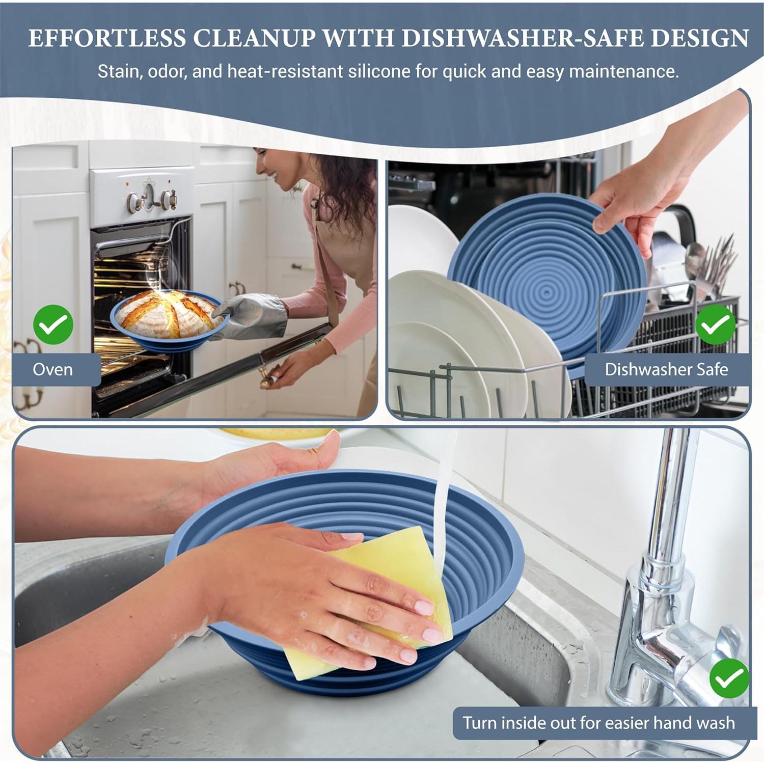 Cesta de Banneton de Silicona Sourdough Whisper 24.1 cm Azul