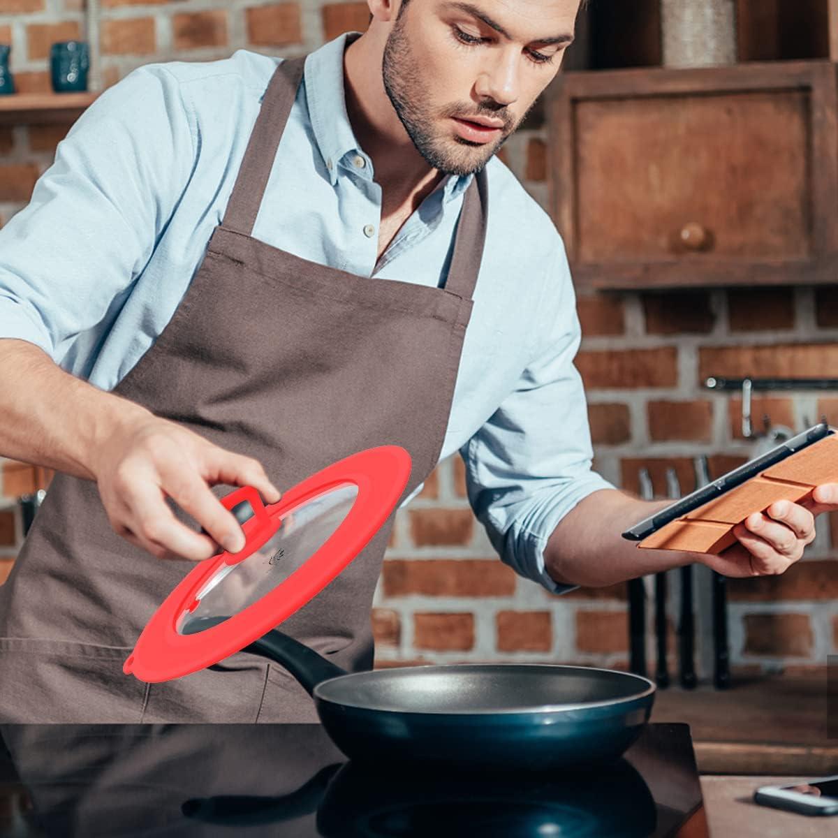 Tapa de Vidrio Templado Universal GLOU-GLOU 16.5-19.1 cm Roja