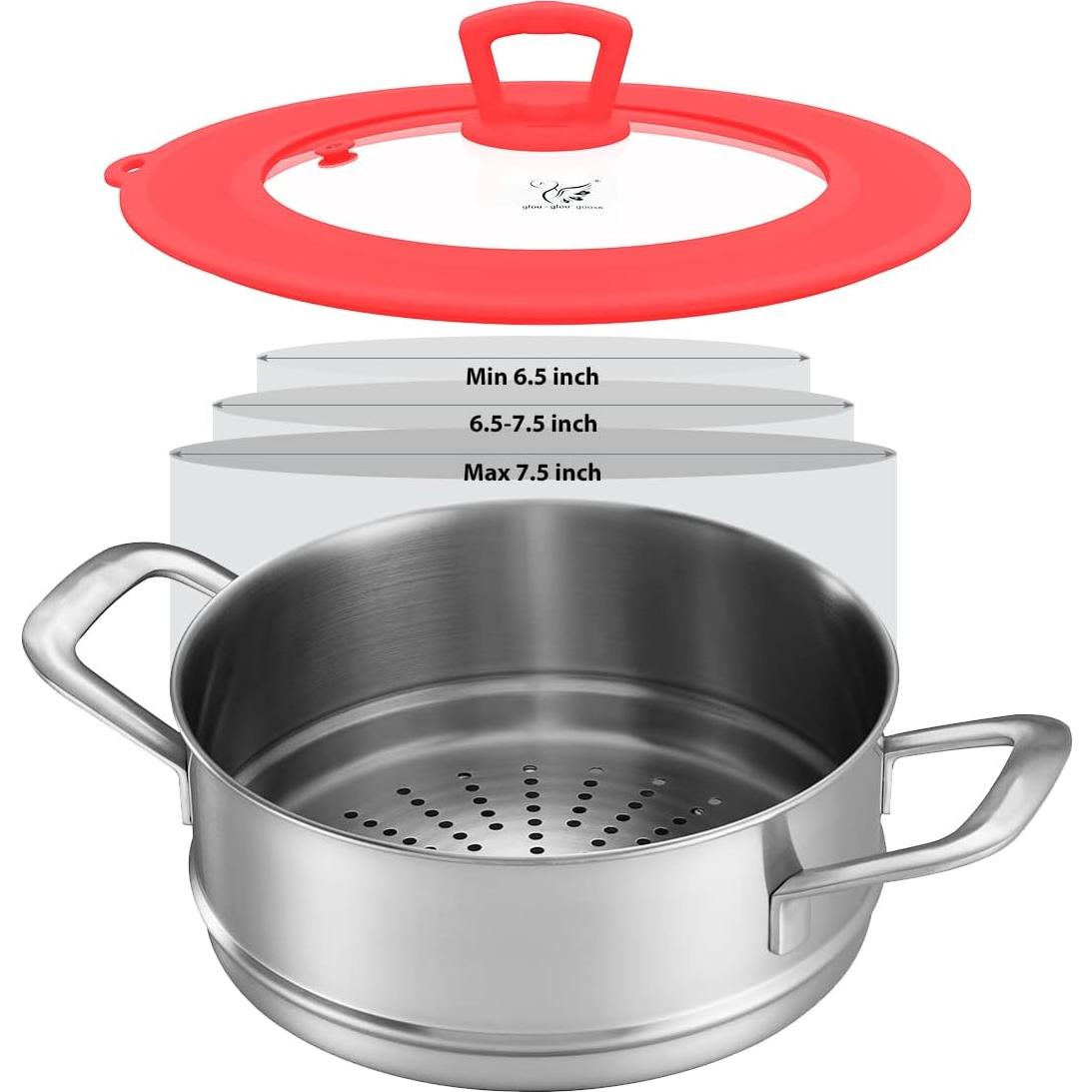 Tapa de Vidrio Templado Universal GLOU-GLOU 16.5-19.1 cm Roja