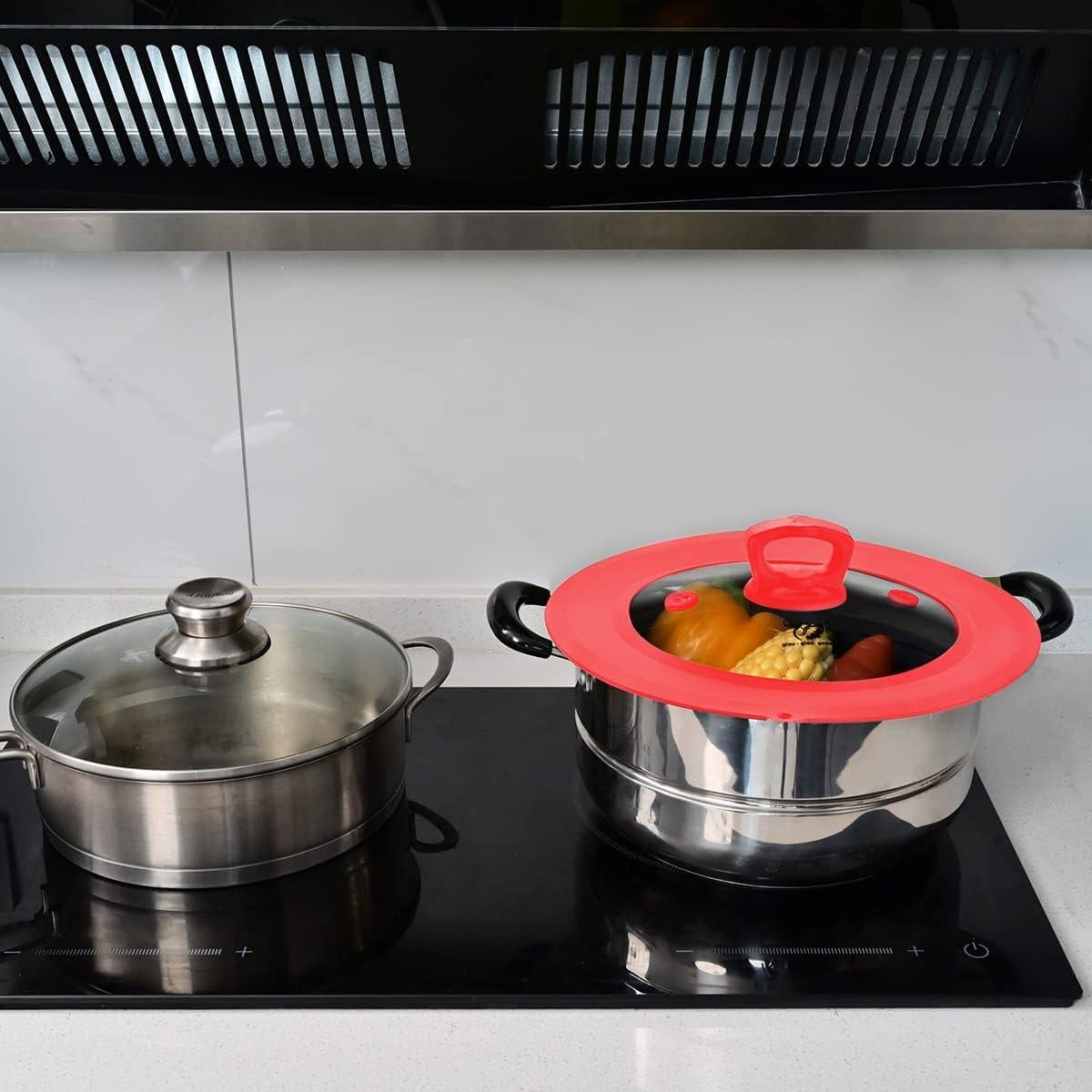 Tapa de Vidrio Templado Universal GLOU-GLOU 16.5-19.1 cm Roja