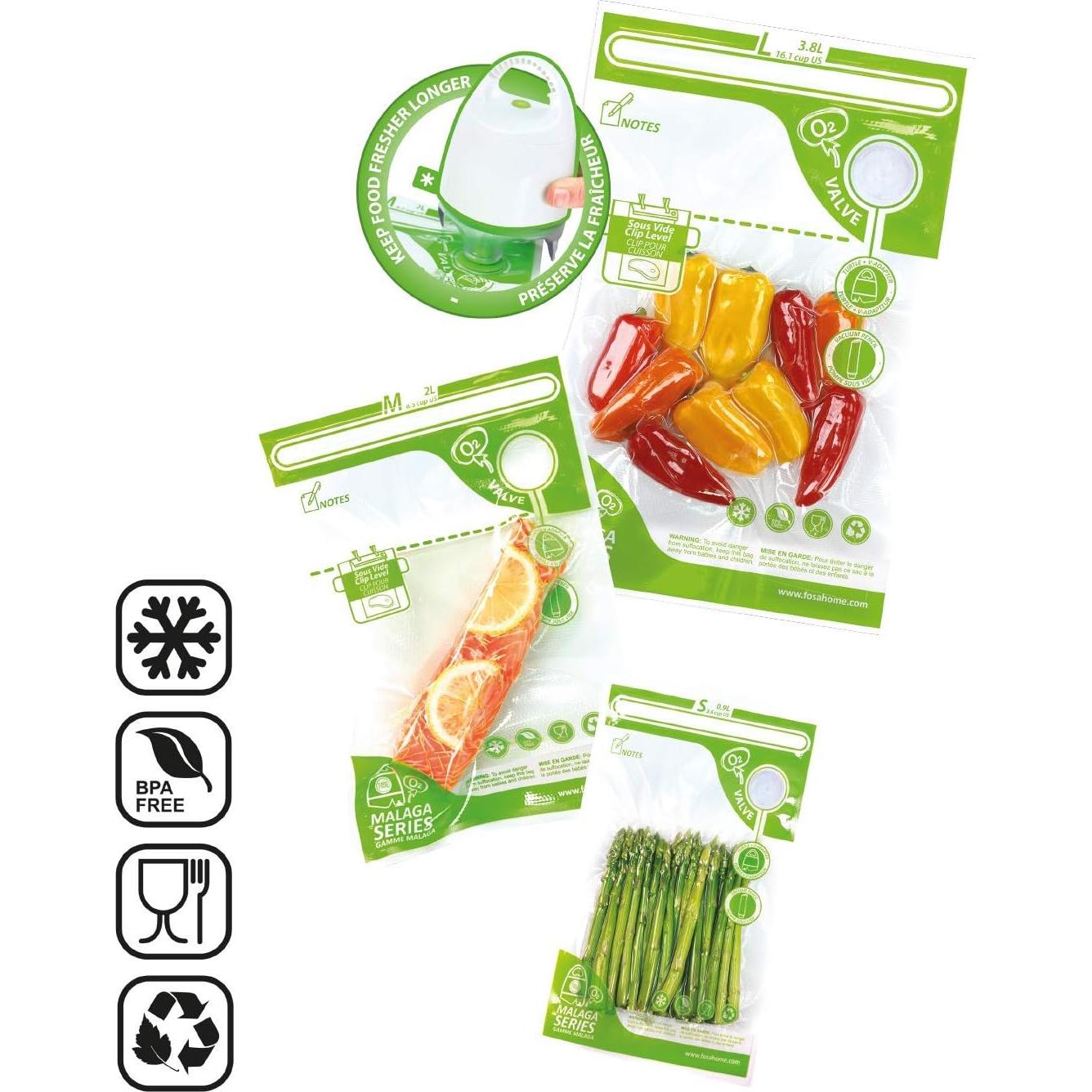 Bolsas de Almacenamiento al Vacío FOSA - 14 Piezas Reutilizables