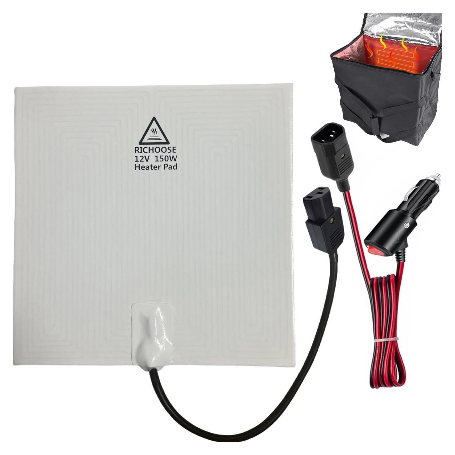 Almohadilla Térmica Eléctrica RICHOOSE 30x30 cm 12V 150W
