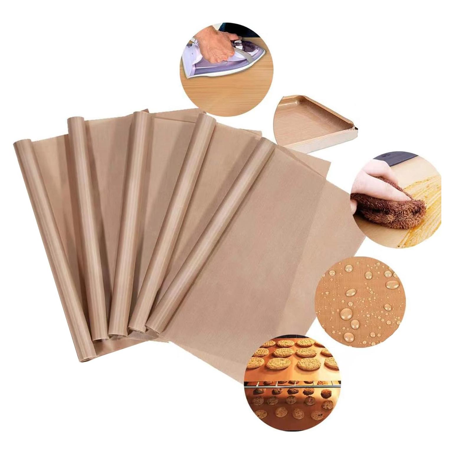 Paquete de 5 Hojas de Teflón Reutilizables 30.5x40.6 cm Akblaklsa