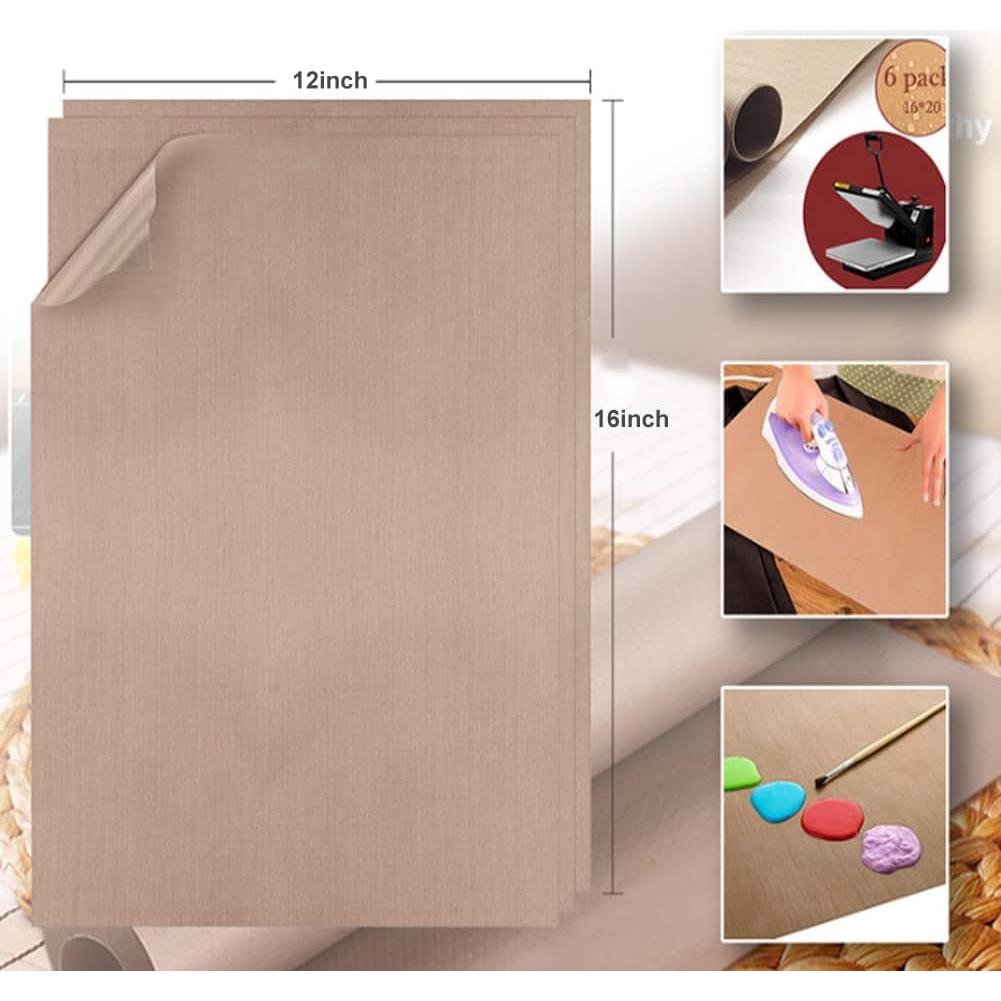 Paquete de 5 Hojas de Teflón Reutilizables 30.5x40.6 cm Akblaklsa