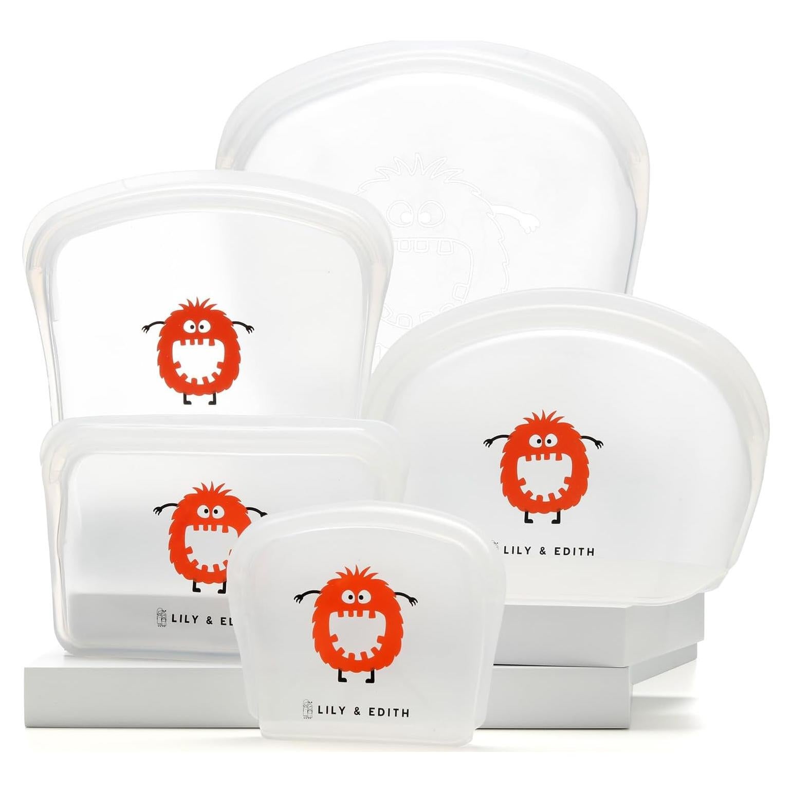 Bolsas de Silicona Reutilizables LILY & EDITH 5 Paquete Blanco