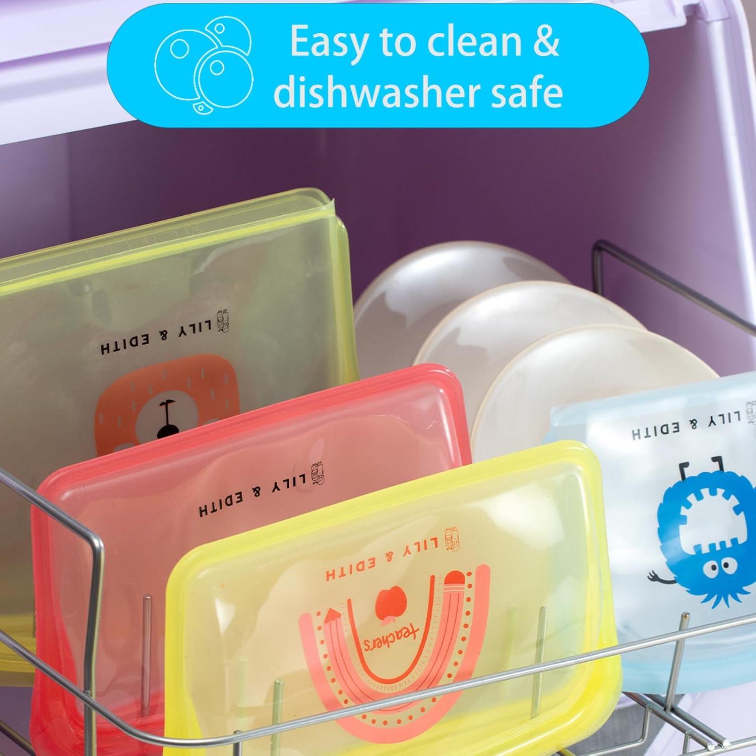 Bolsas de Silicona Reutilizables LILY & EDITH 5 Paquete Blanco