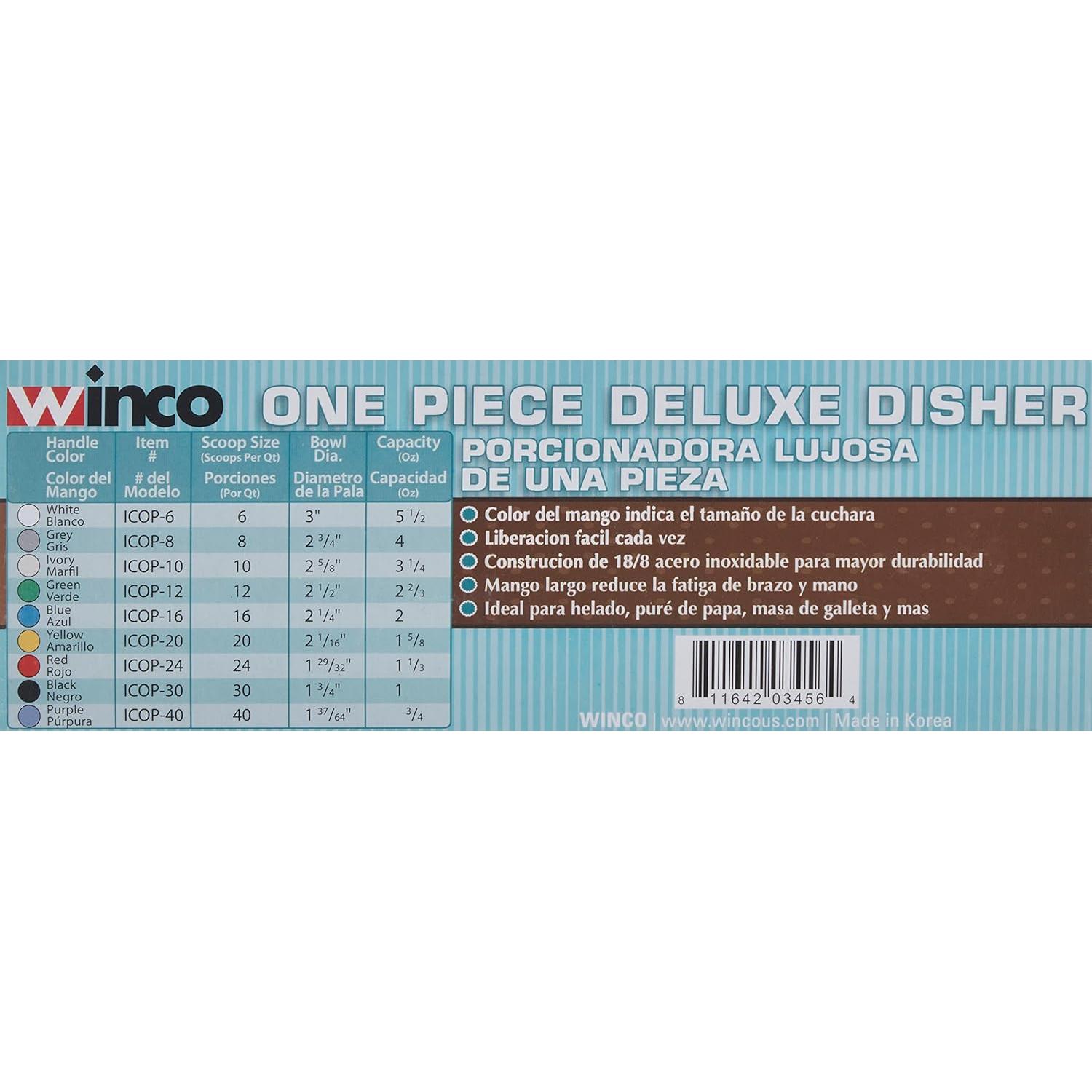 Cucharón de Helado Winco ICOP-24 39.4 ml Mango Rojo