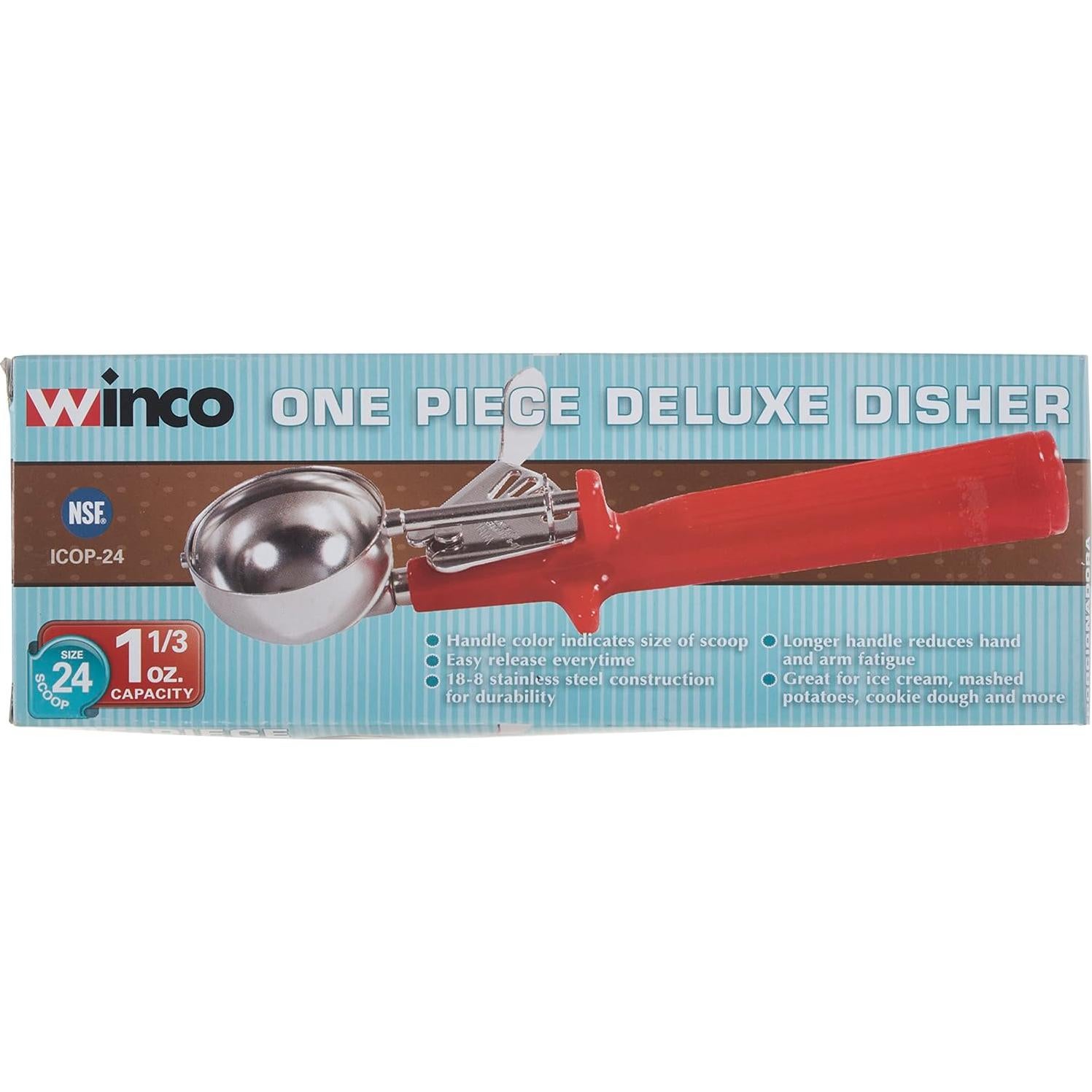 Cucharón de Helado Winco ICOP-24 39.4 ml Mango Rojo