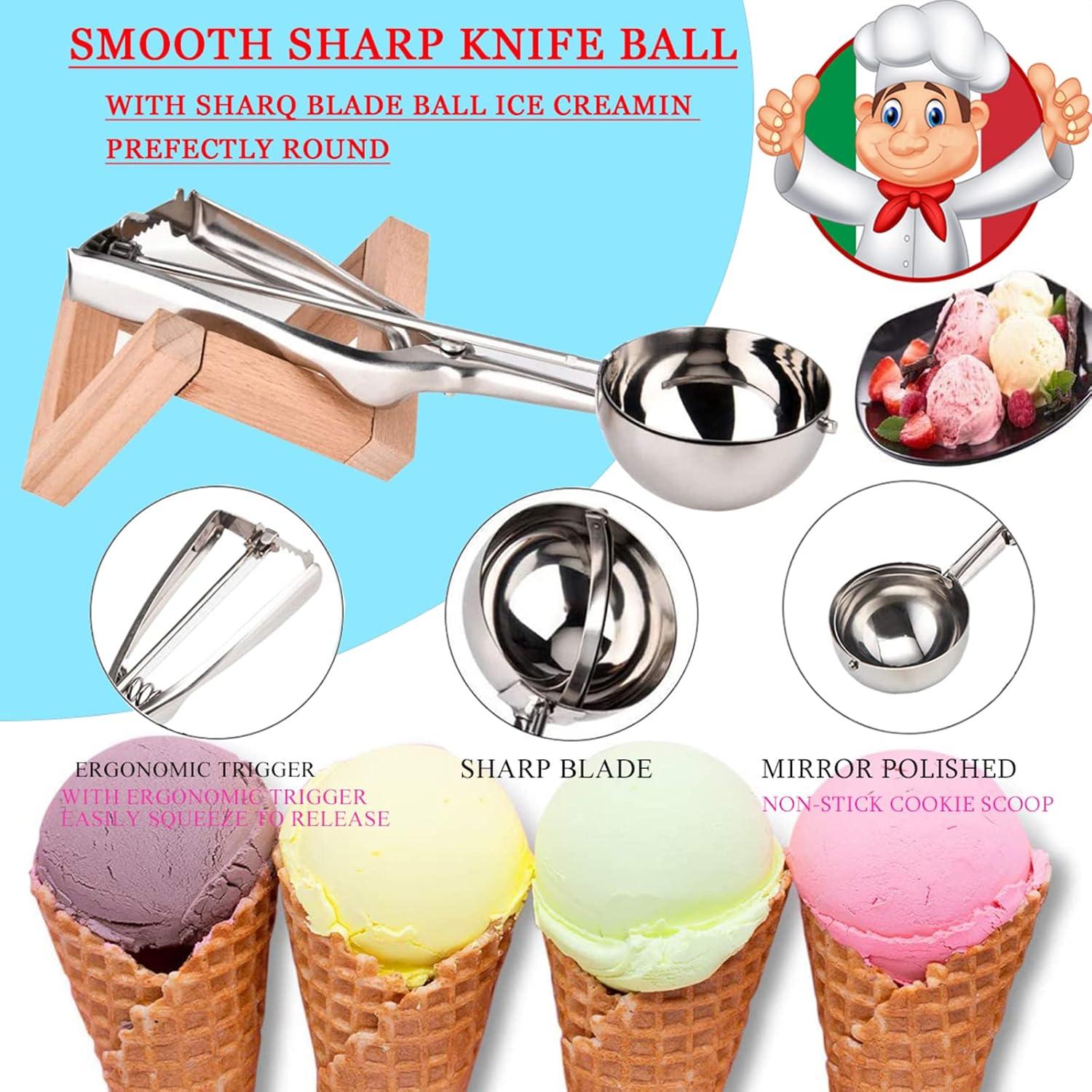 Juego de Cucharones para Galletas YQMYXG - 3 Tamaños Acero Inoxidable