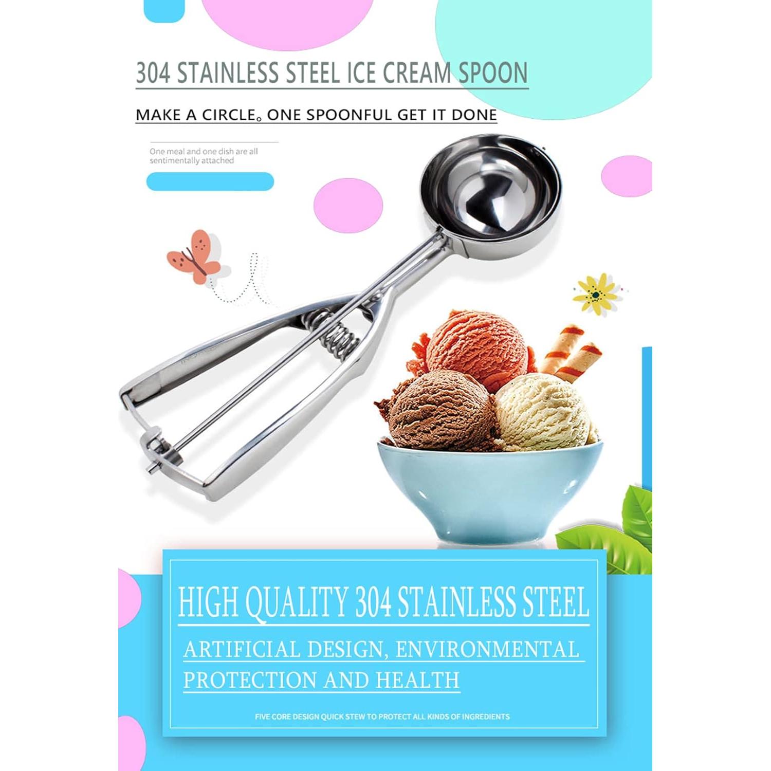 Juego de Cucharones para Galletas YQMYXG - 3 Tamaños Acero Inoxidable