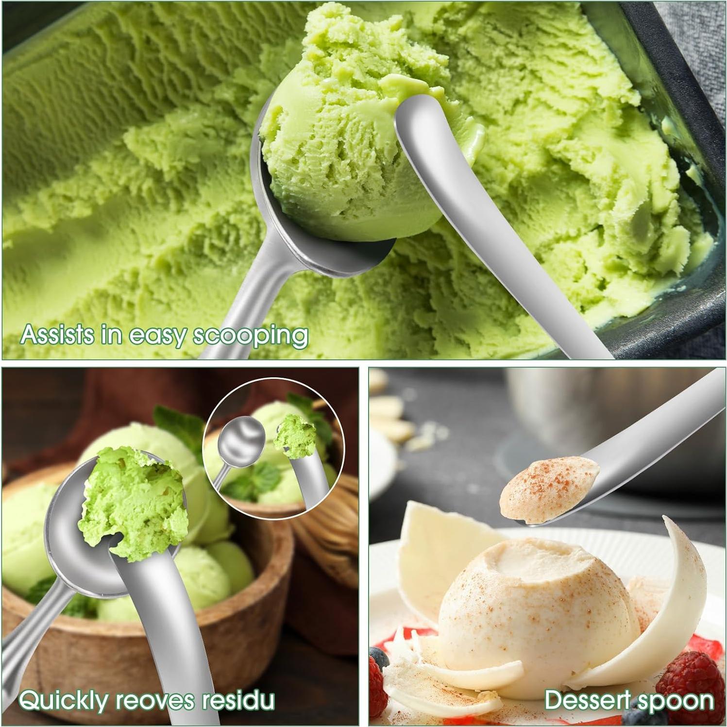 Cucharón de Helado Acero Inoxidable YueMiEco - Mango Ergonómico