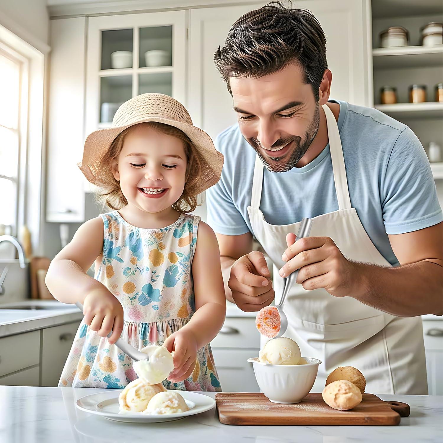 Cucharón de Helado Acero Inoxidable YueMiEco - Mango Ergonómico