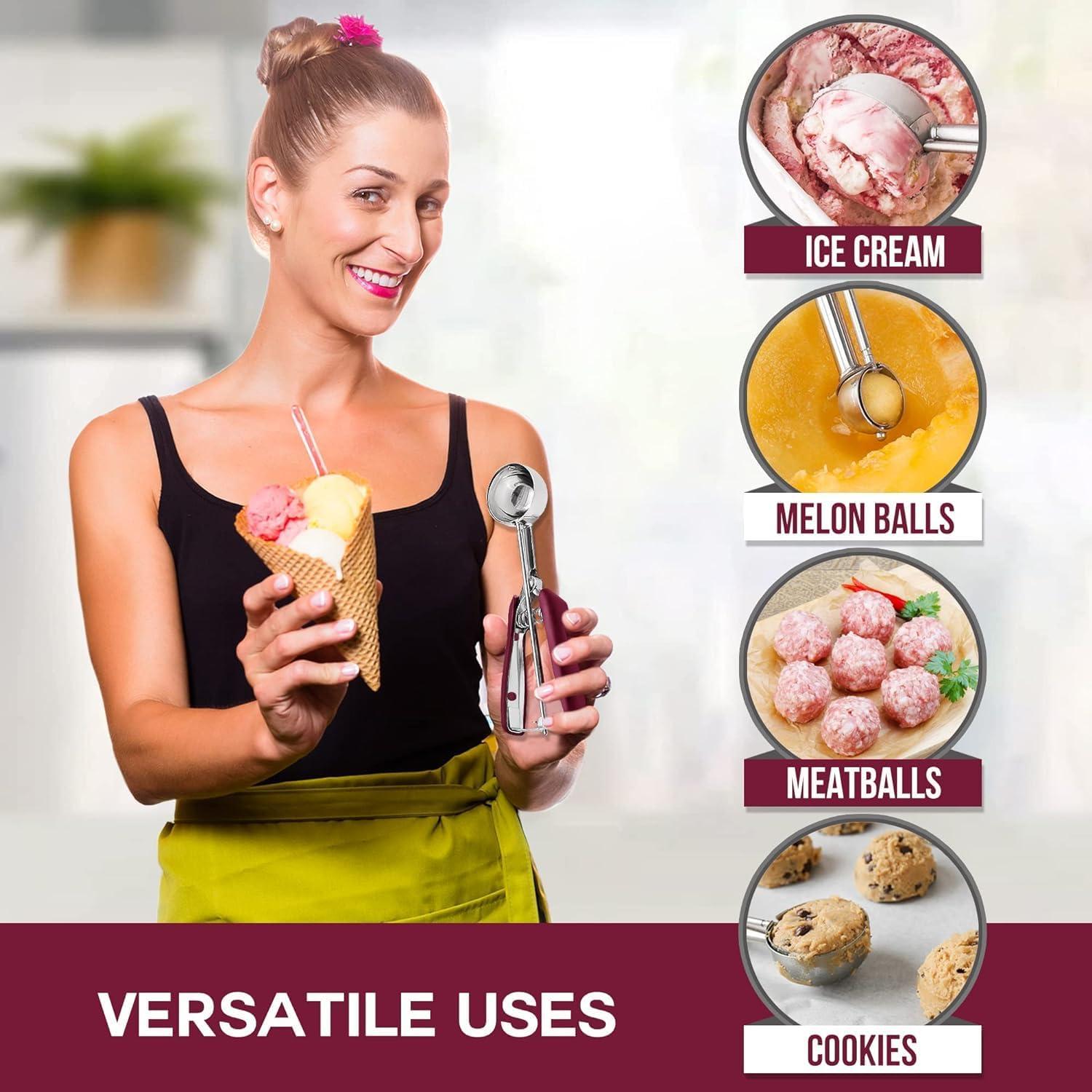 Set de Cucharones de Helado Vomurra 3PCS Acero Inoxidable