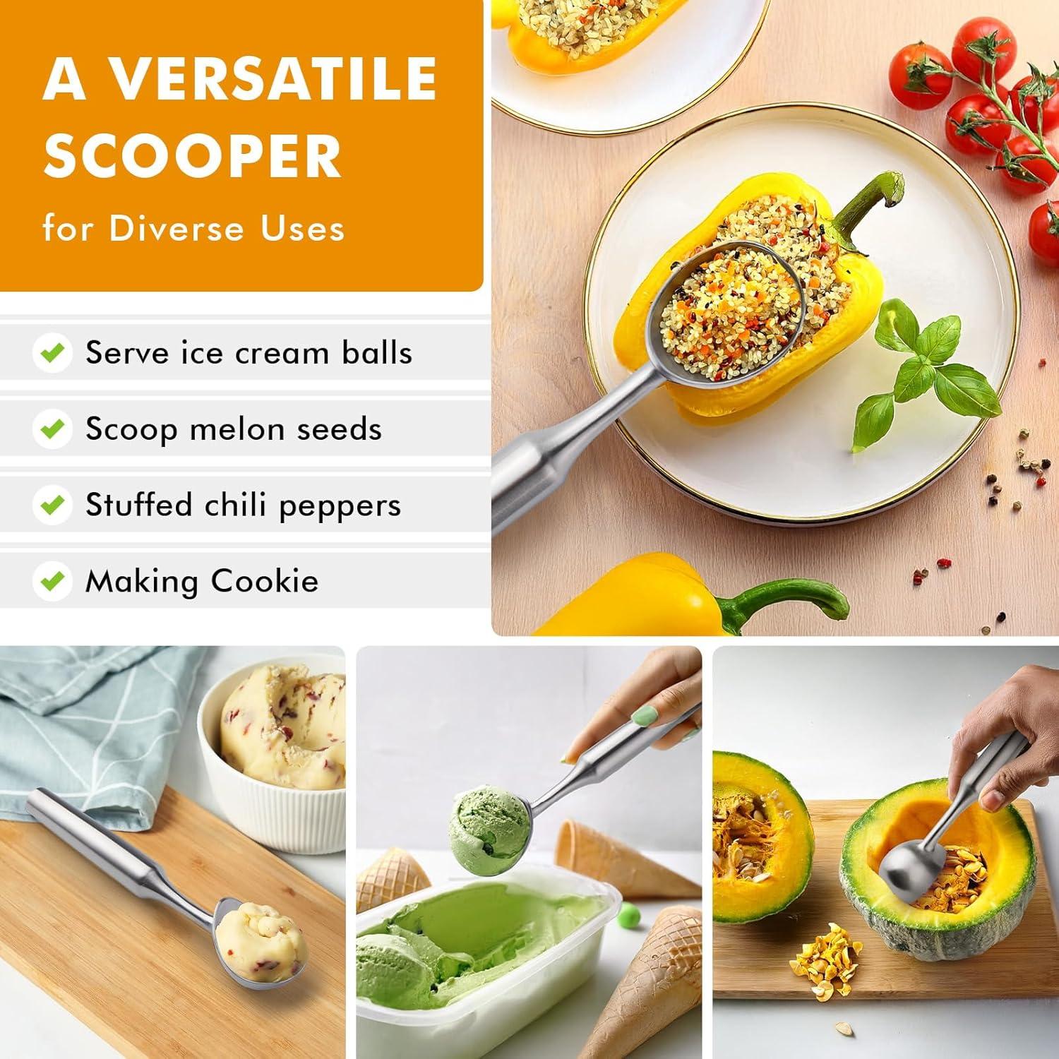 Cucharón de Helado Acero Inoxidable Saebye 158g Diseño Sin Costuras