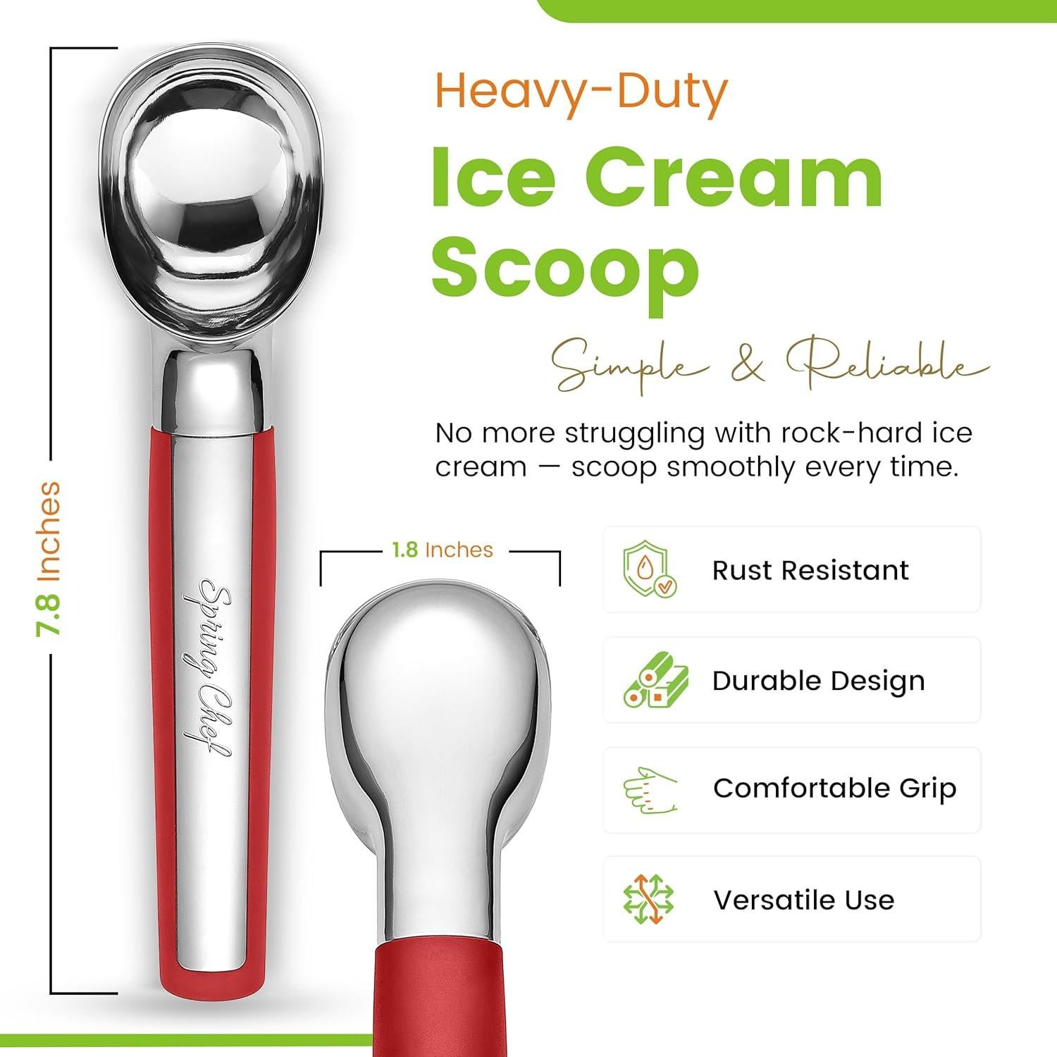 Cucharón de Helado Spring Chef - Profesional Rojo 204g