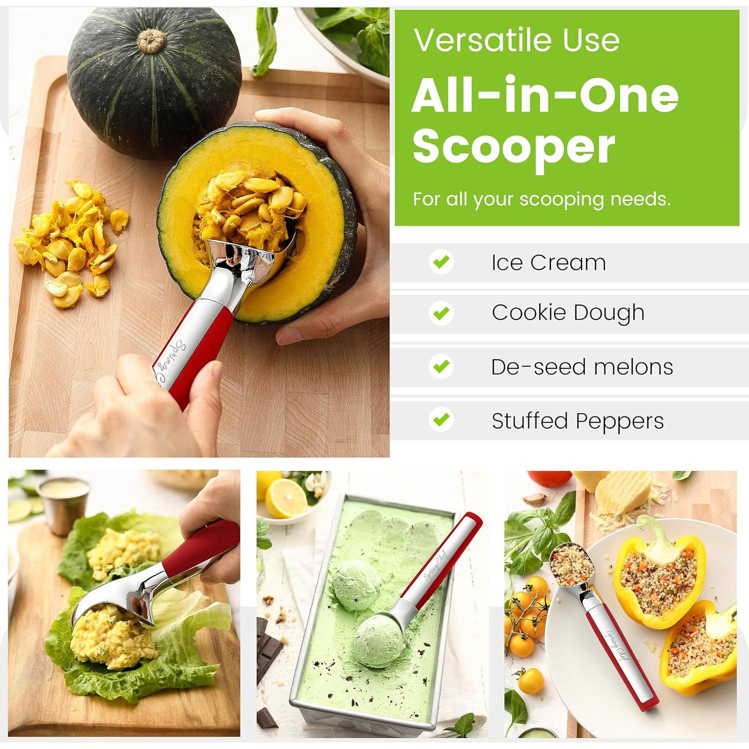 Cucharón de Helado Spring Chef - Profesional Rojo 204g