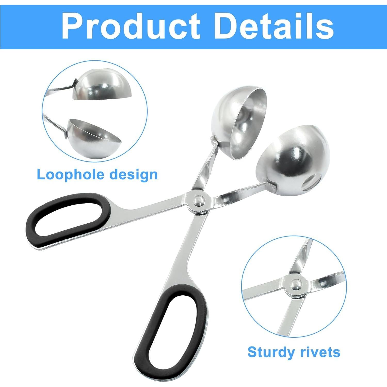 Fabricante de Albóndigas Piutouyar de Acero Inoxidable 3.3 cm