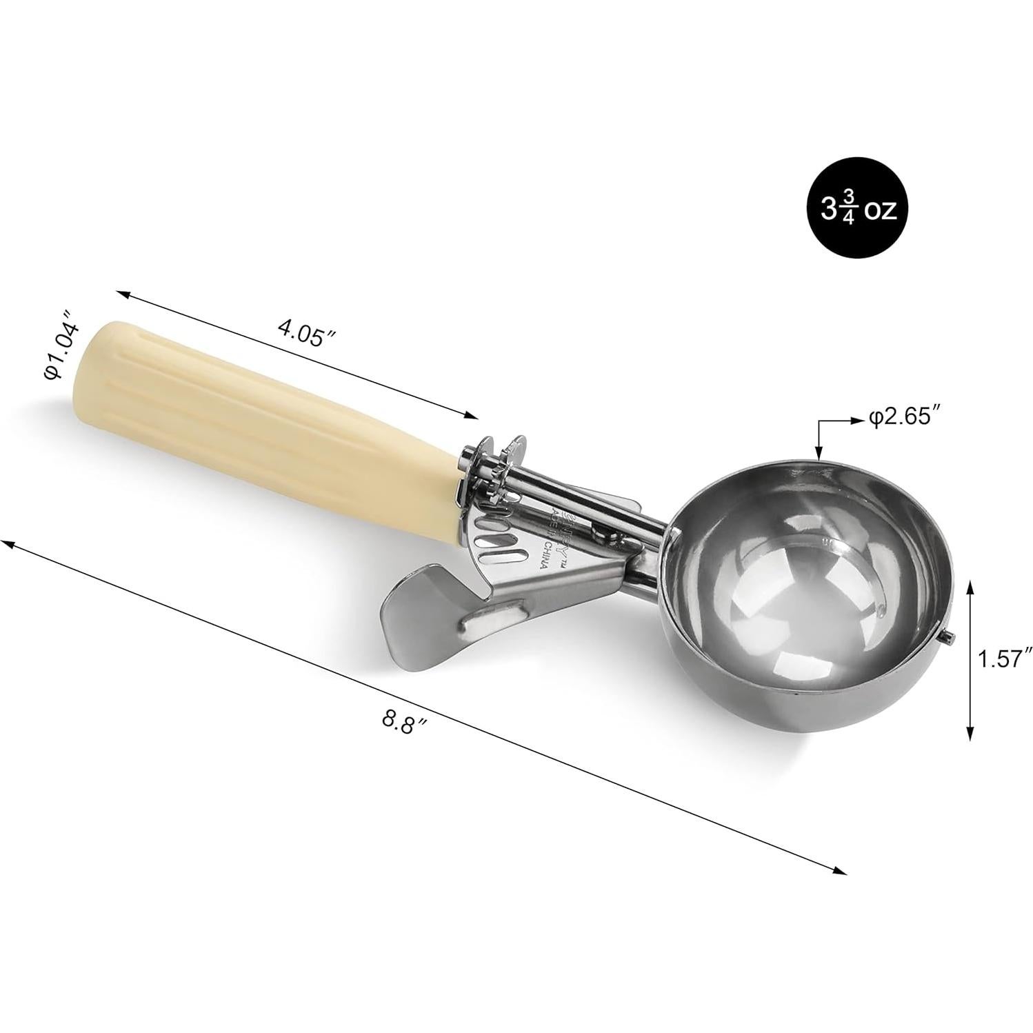 Cucharón de Porciones Ishphso Acero Inoxidable 2oz Mango Azul