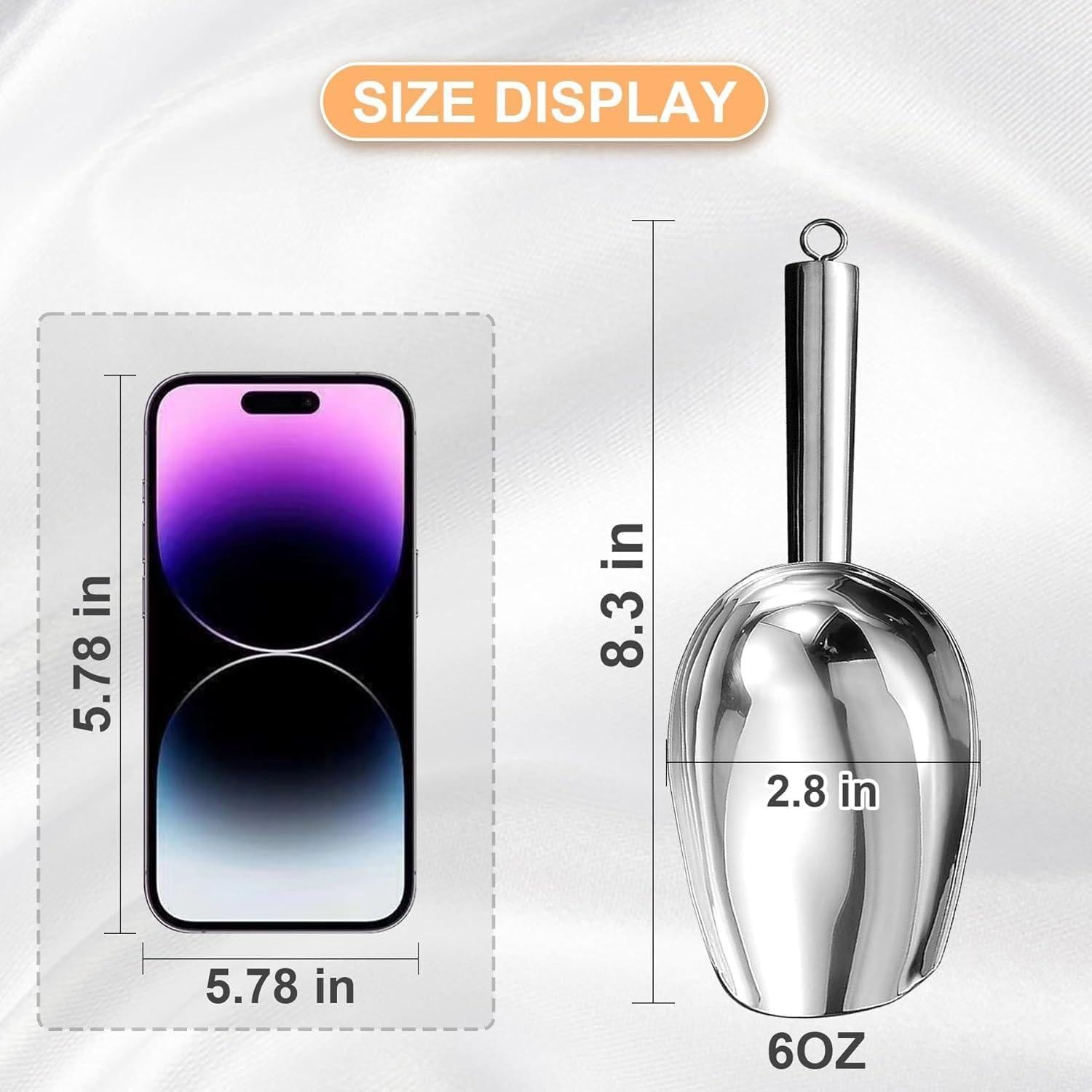 Cucharón de Hielo de Acero Inoxidable Egiriouth 170g Plateado