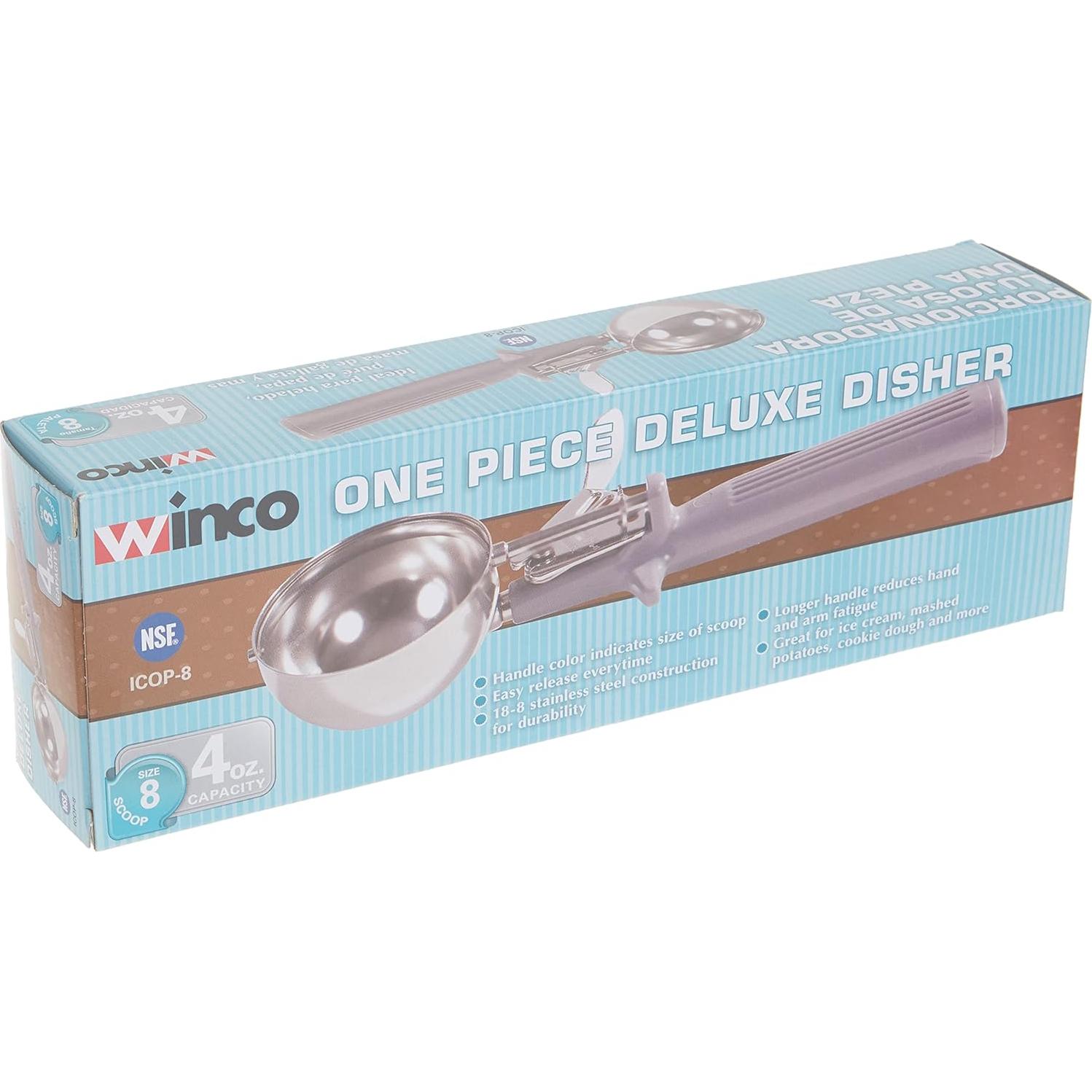 Disher de Helado Winco ICOP-8 4 oz Mango Gris Acero Inoxidable