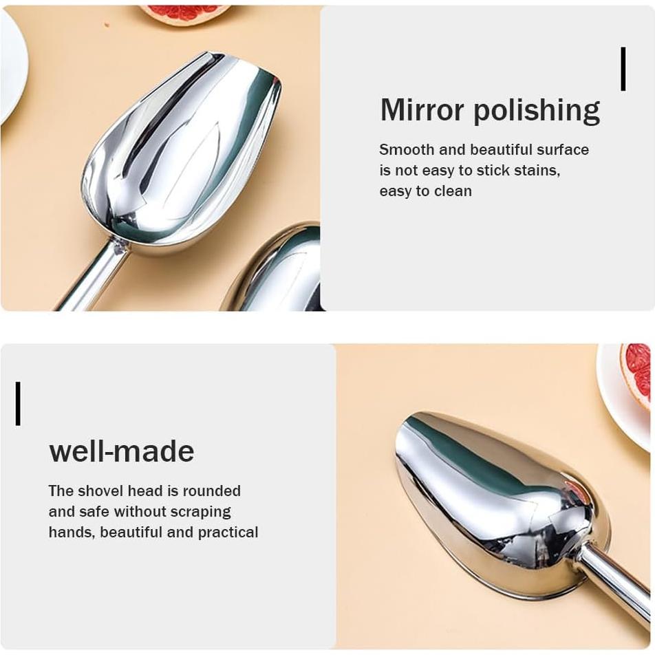 2 Cucharones de Hielo de Acero Inoxidable Saycker 20cm