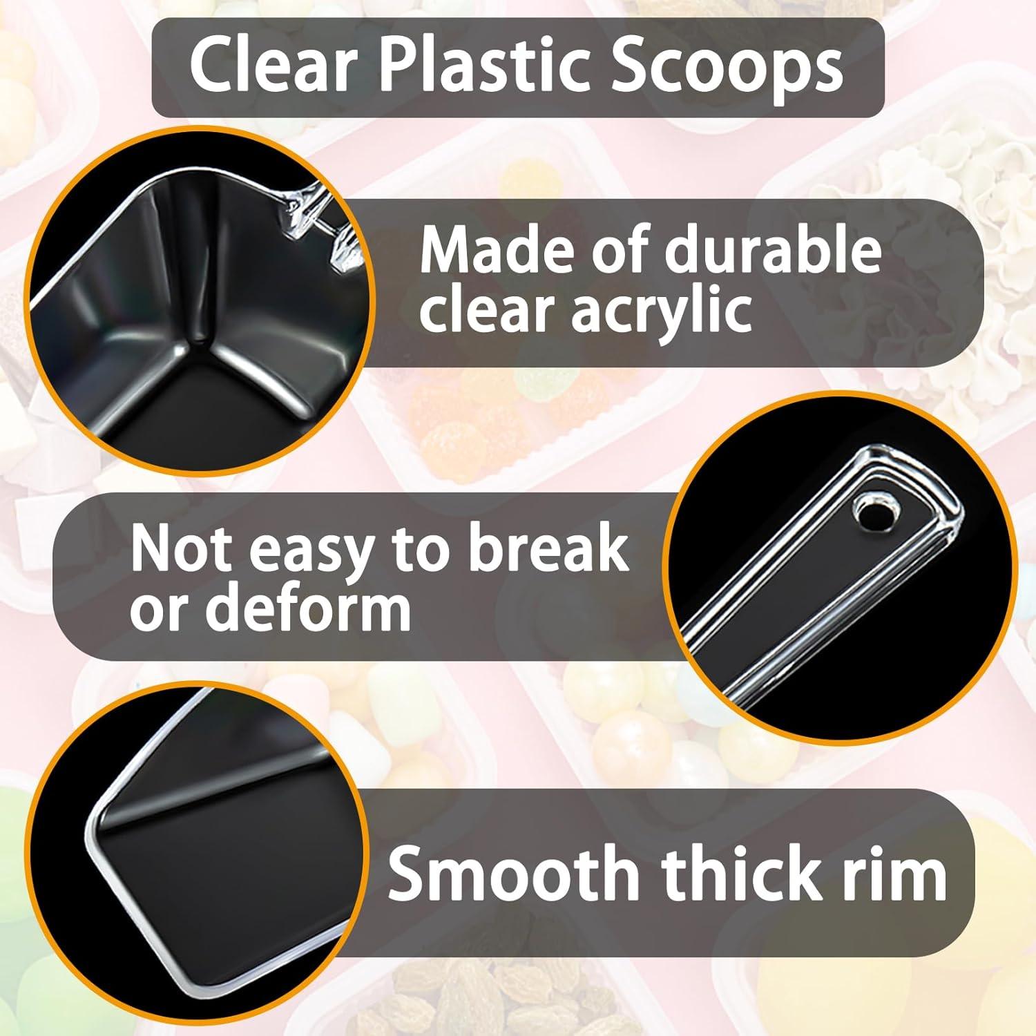 Juego de 3 cucharas de plástico transparente ONLYFU 19.05 cm