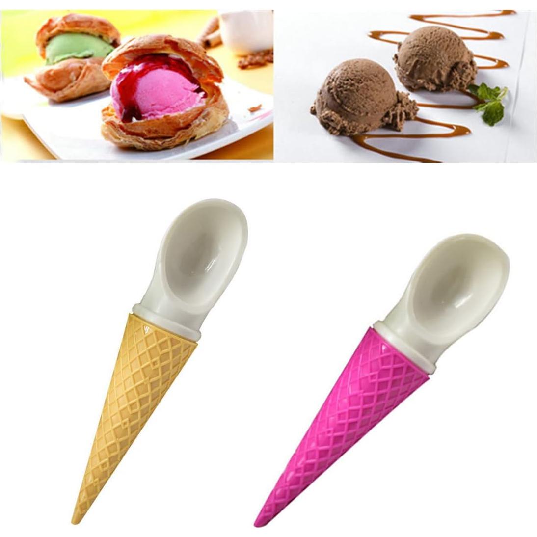 Cucharas de Helado en Forma de Cono Beetoo - 2PCS Plástico