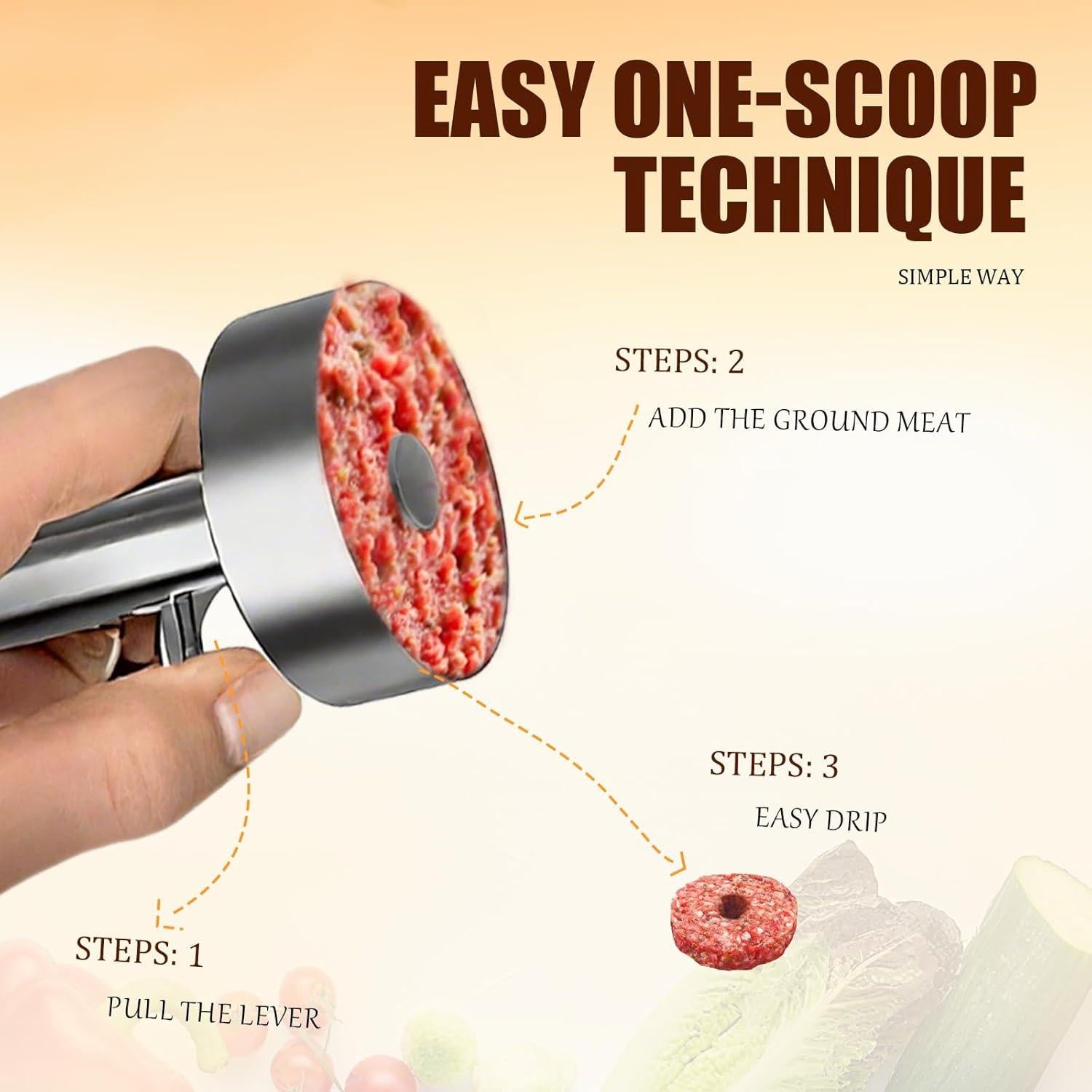 Prensa para Albóndigas de Acero Inoxidable Genérico 0.14 kg