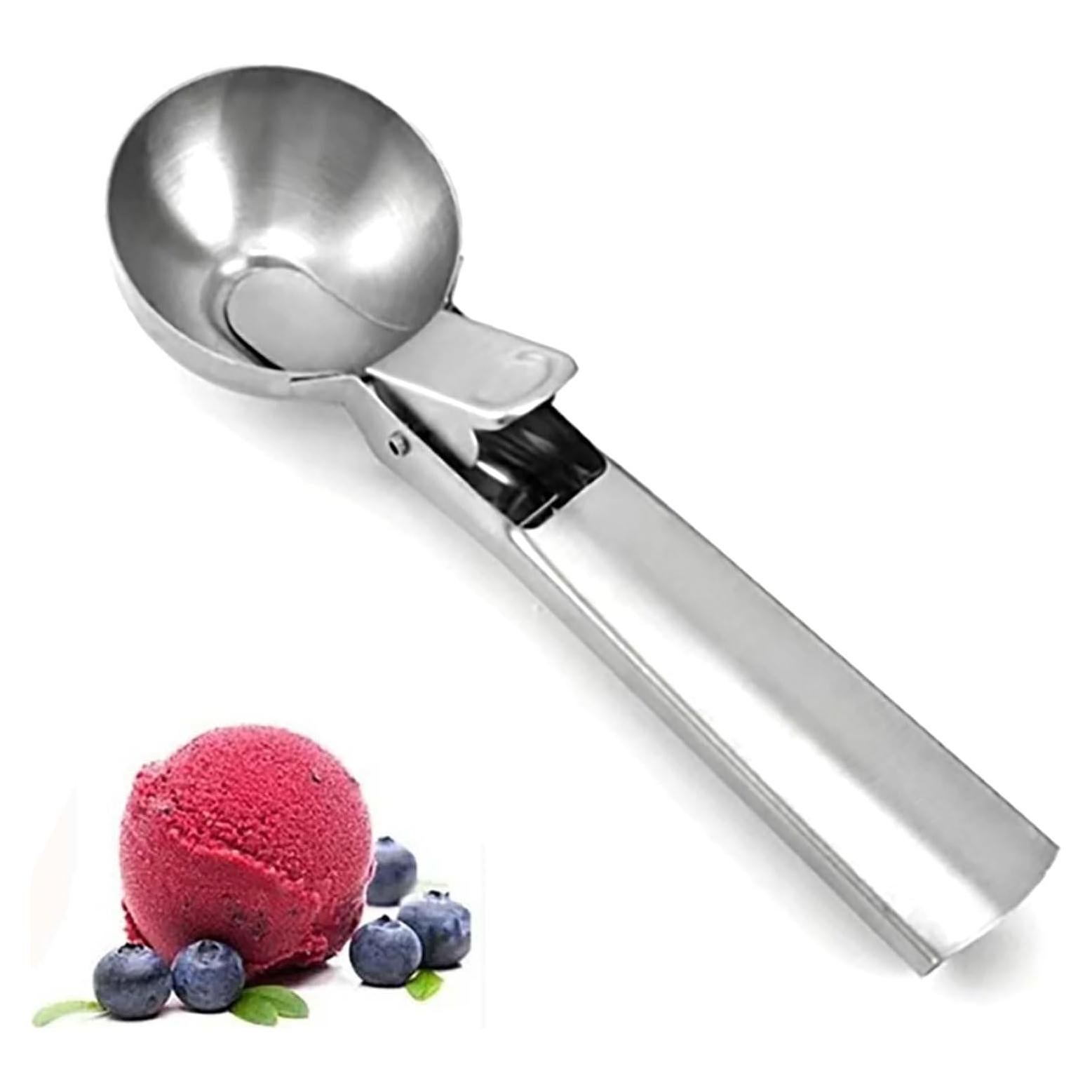Cucharón de Helado FocusOnHome Acero Inoxidable Grande con Gatillo