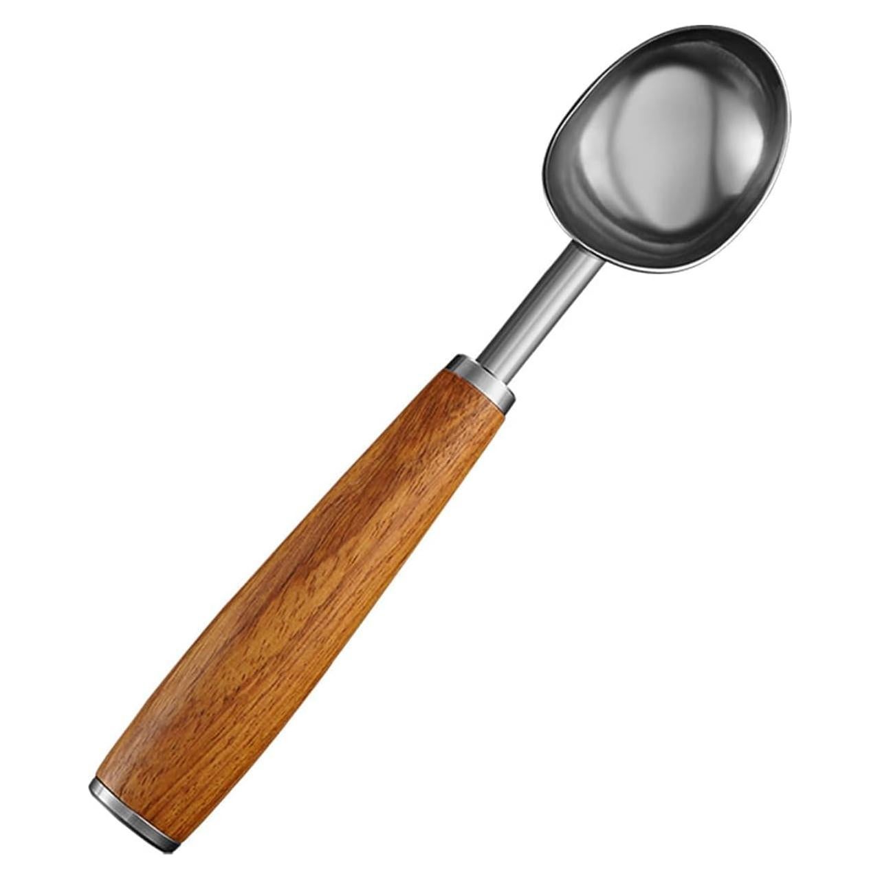 Cucharón de Helado CMMKCNNK de Acero Inoxidable con Mango de Madera