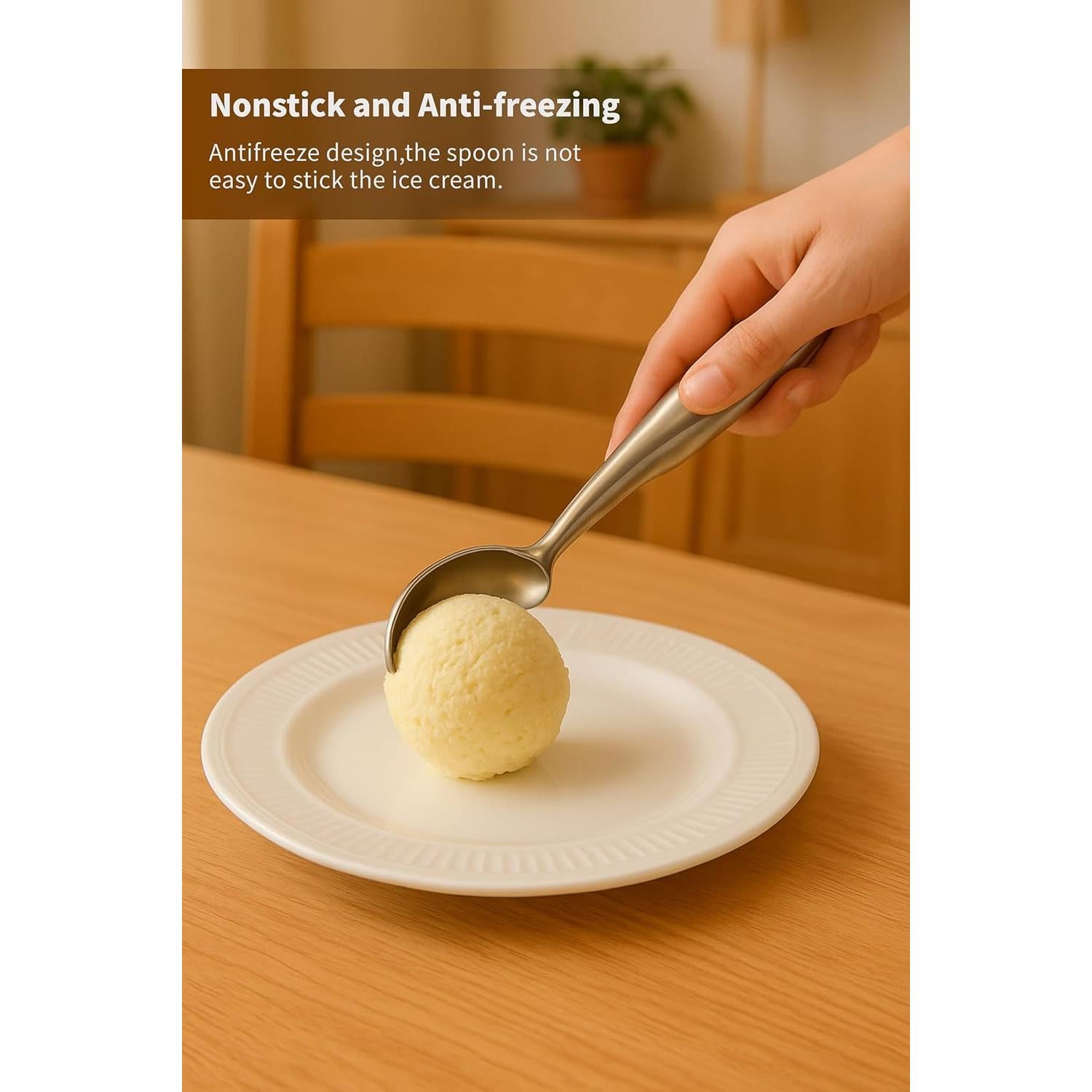 Cucharón de Helado Acero Inoxidable Cookeep - Mango Ergonómico