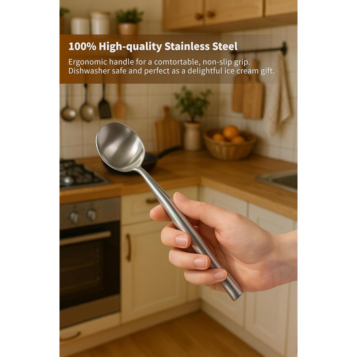 Cucharón de Helado Acero Inoxidable Cookeep - Mango Ergonómico