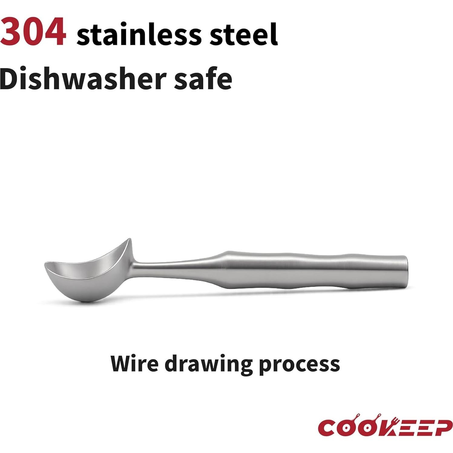 Cucharón de Helado Acero Inoxidable Cookeep - Mango Ergonómico
