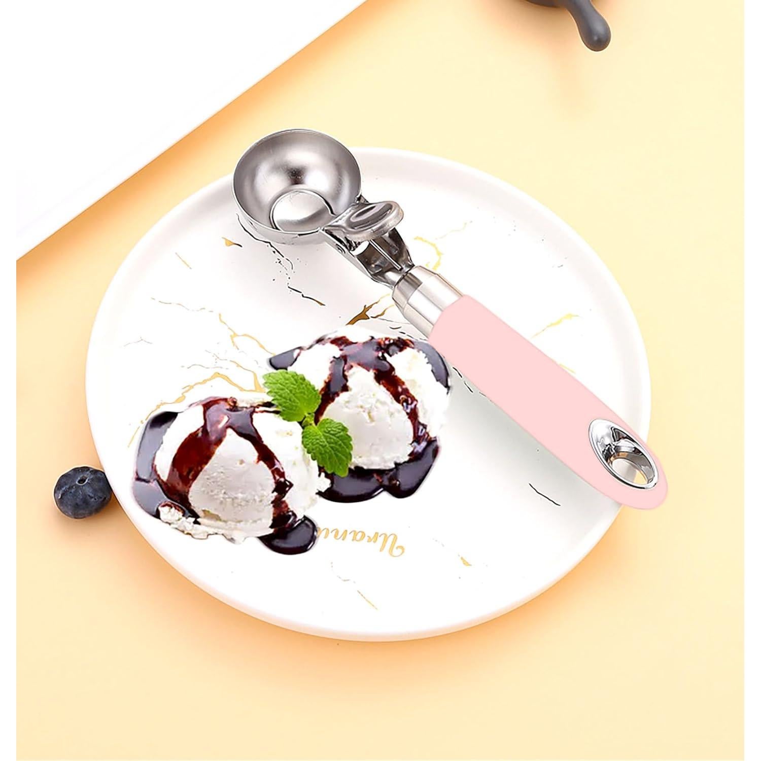 Cuchara para helado YIKANGHENG 20 cm acero inoxidable rosa