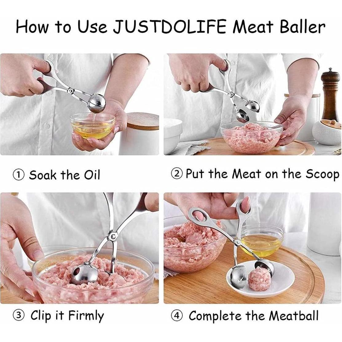 Formador de Albóndigas Acero Inoxidable Hniuyun 2 Piezas