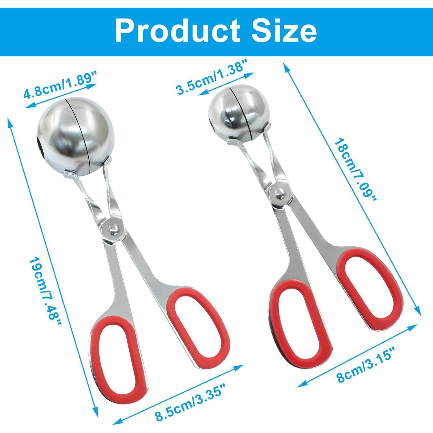 Creador de Albóndigas Auvotuis 2Pcs Acero Inoxidable Rojo