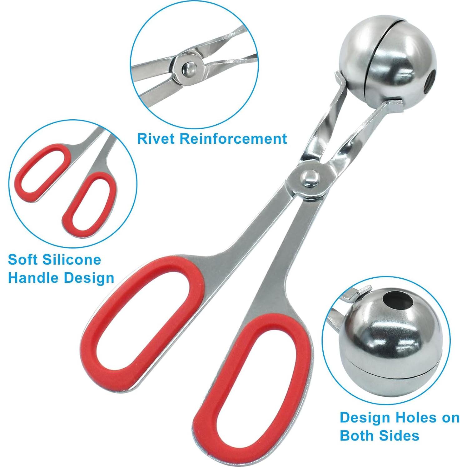 Creador de Albóndigas Auvotuis 2Pcs Acero Inoxidable Rojo