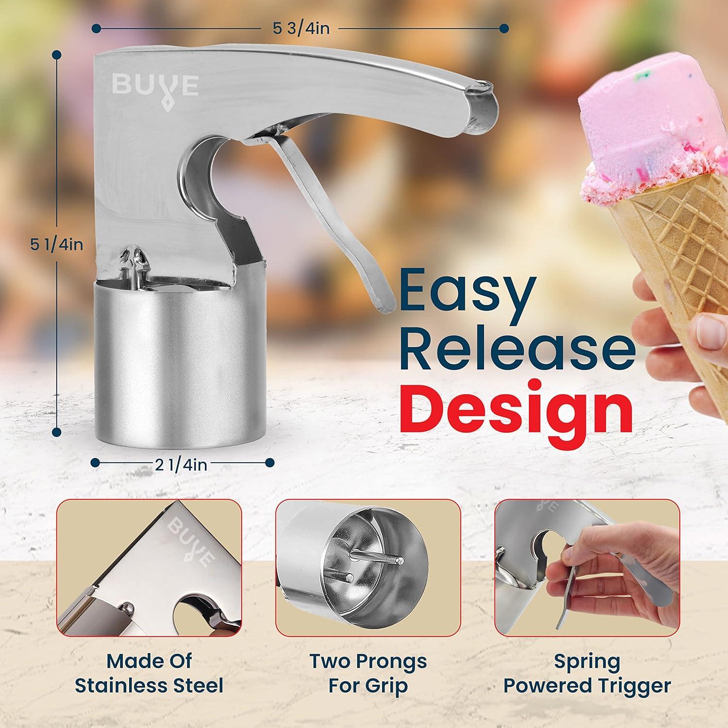 Cucharón de Helado Buve Acero Inoxidable Gatillo 348g