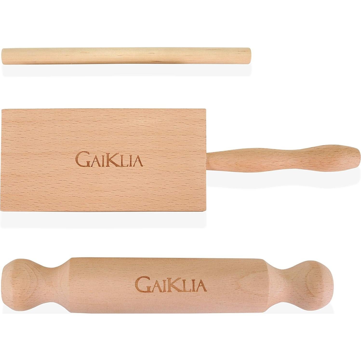 Tabla de Gnocchi Gaiklia con Rodillo y Paleta de Madera