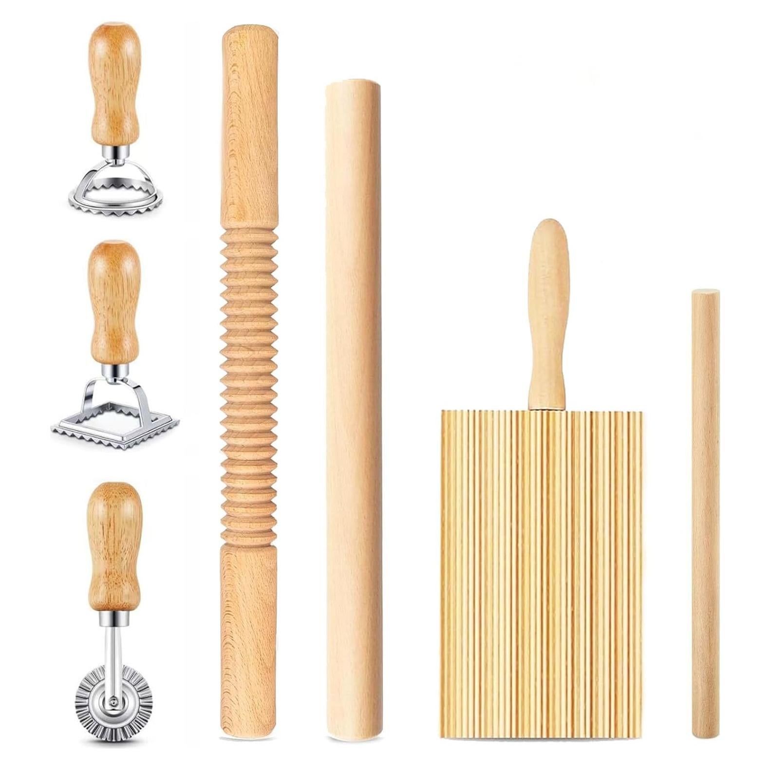 Kit de Herramientas para Hacer Pasta DthwagfL - 7 Piezas de Madera