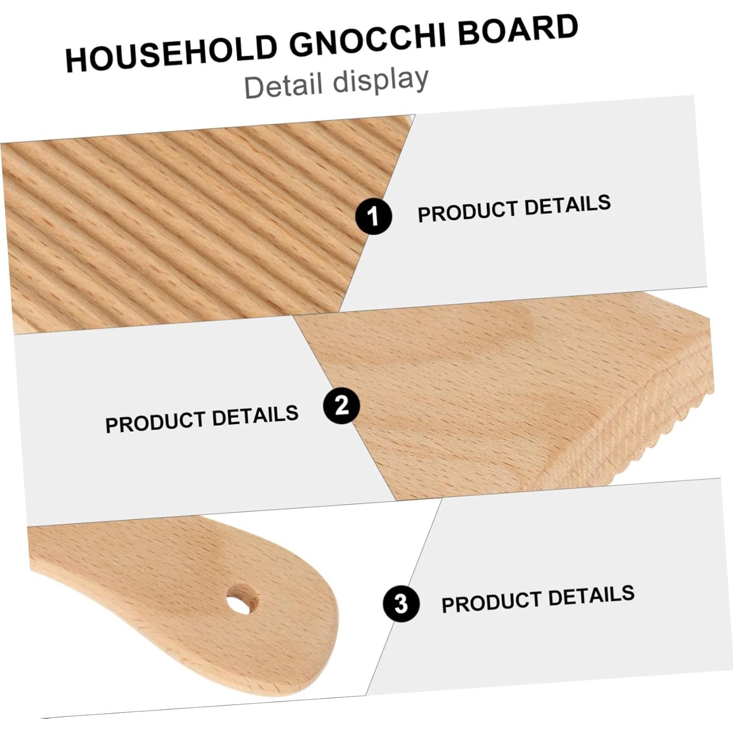 Tabla de Pasta de Madera LIFKOME 24x7cm para Gnocchi y Espaguetis