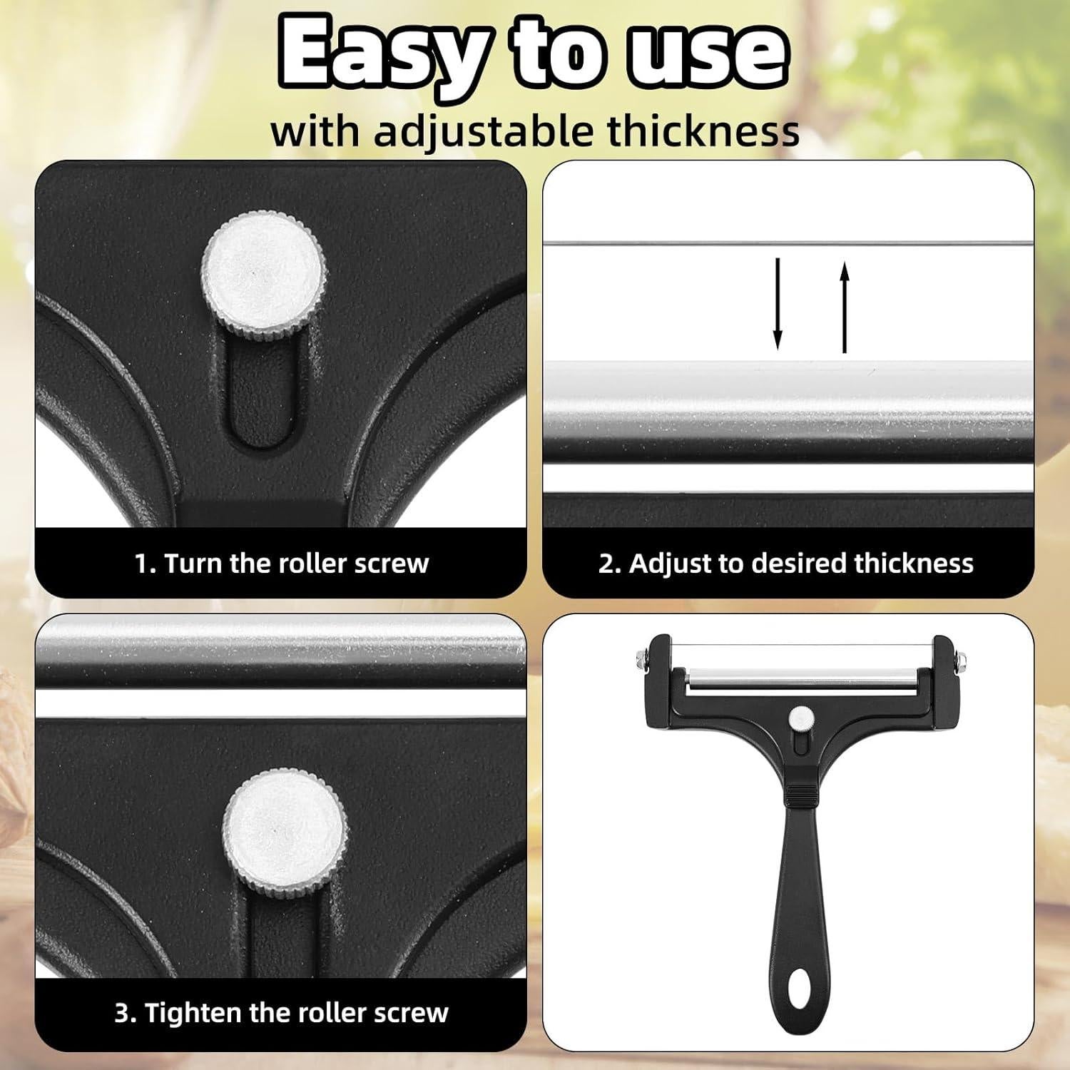 Cortador de Queso Tinoaly con Grosor Ajustable y 4 Cables